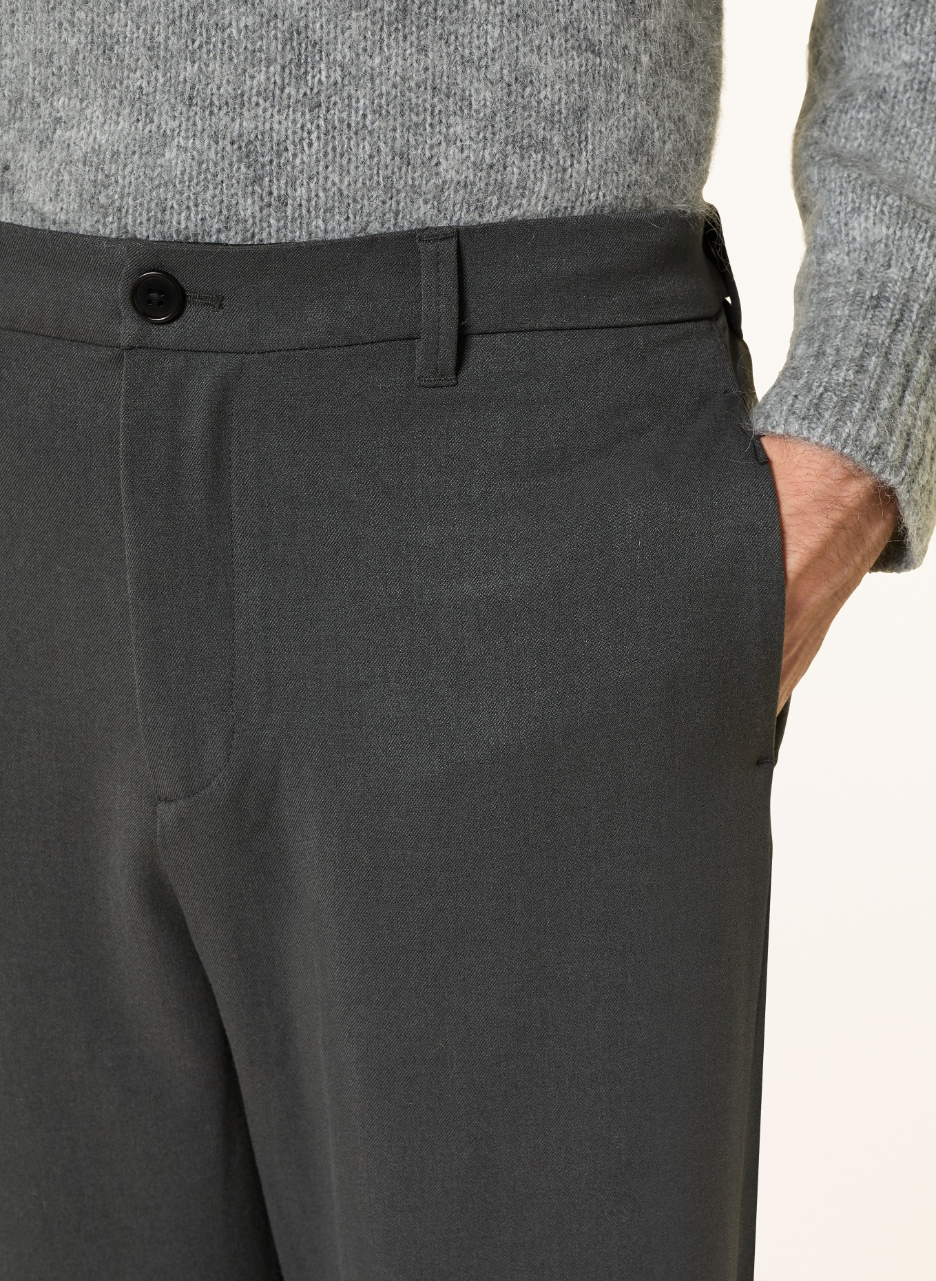 ALLSAINTS Chino HALLA Relaxed Wide Fit: DUNKELGRAU