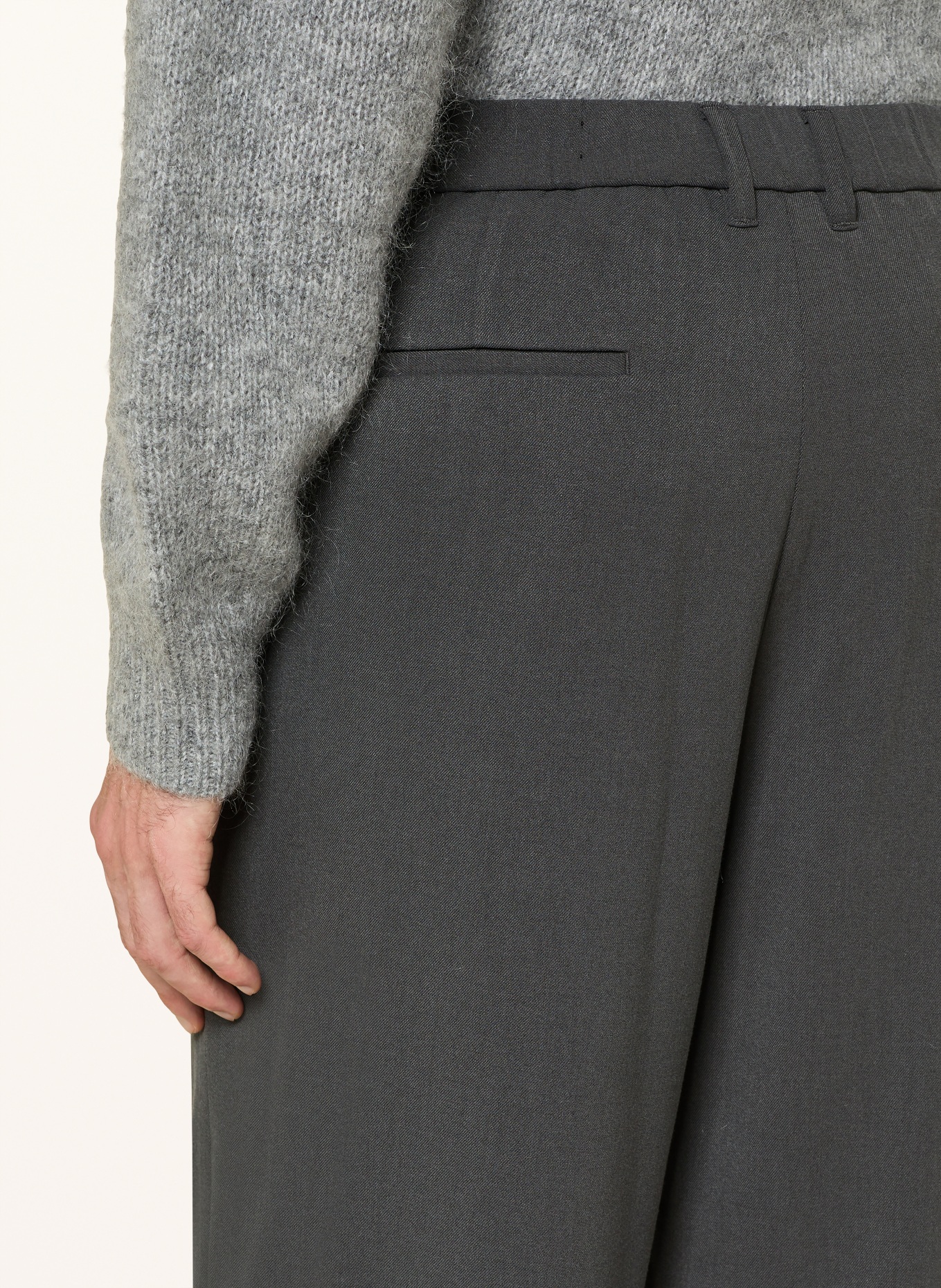 ALLSAINTS Chino HALLA Relaxed Wide Fit: DUNKELGRAU