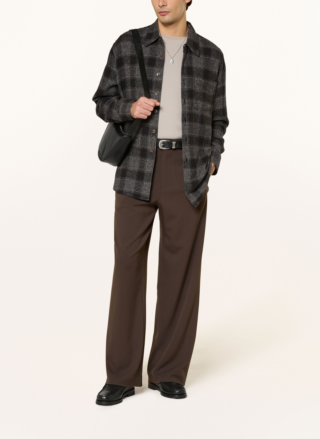 ALLSAINTS Chino HALLA Relaxed Wide Fit: DUNKELBRAUN