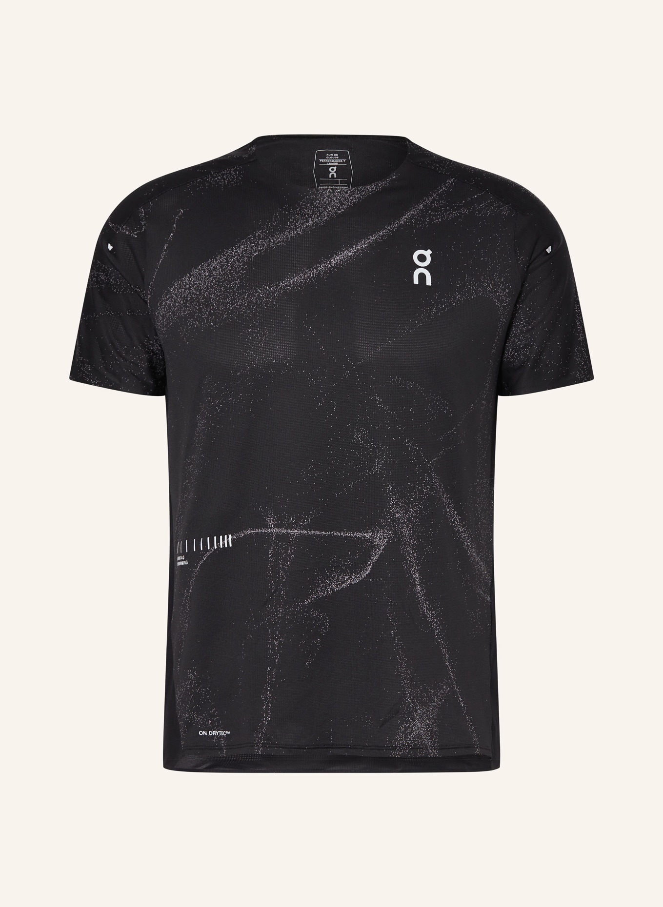 On Koszulka do biegania PERFORMANCE-T LUMOS: CZARNY