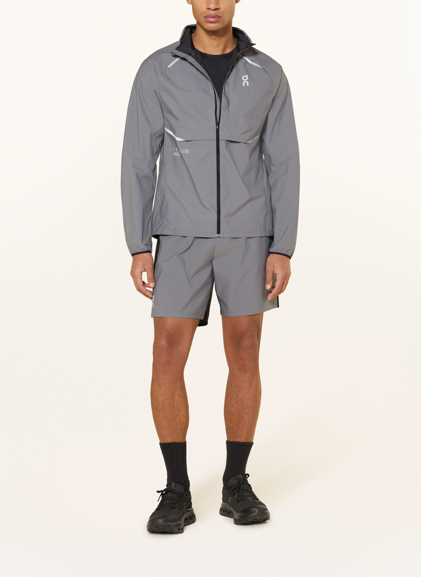 On Laufjacke WEATHER LUMOS: DUNKELGRAU