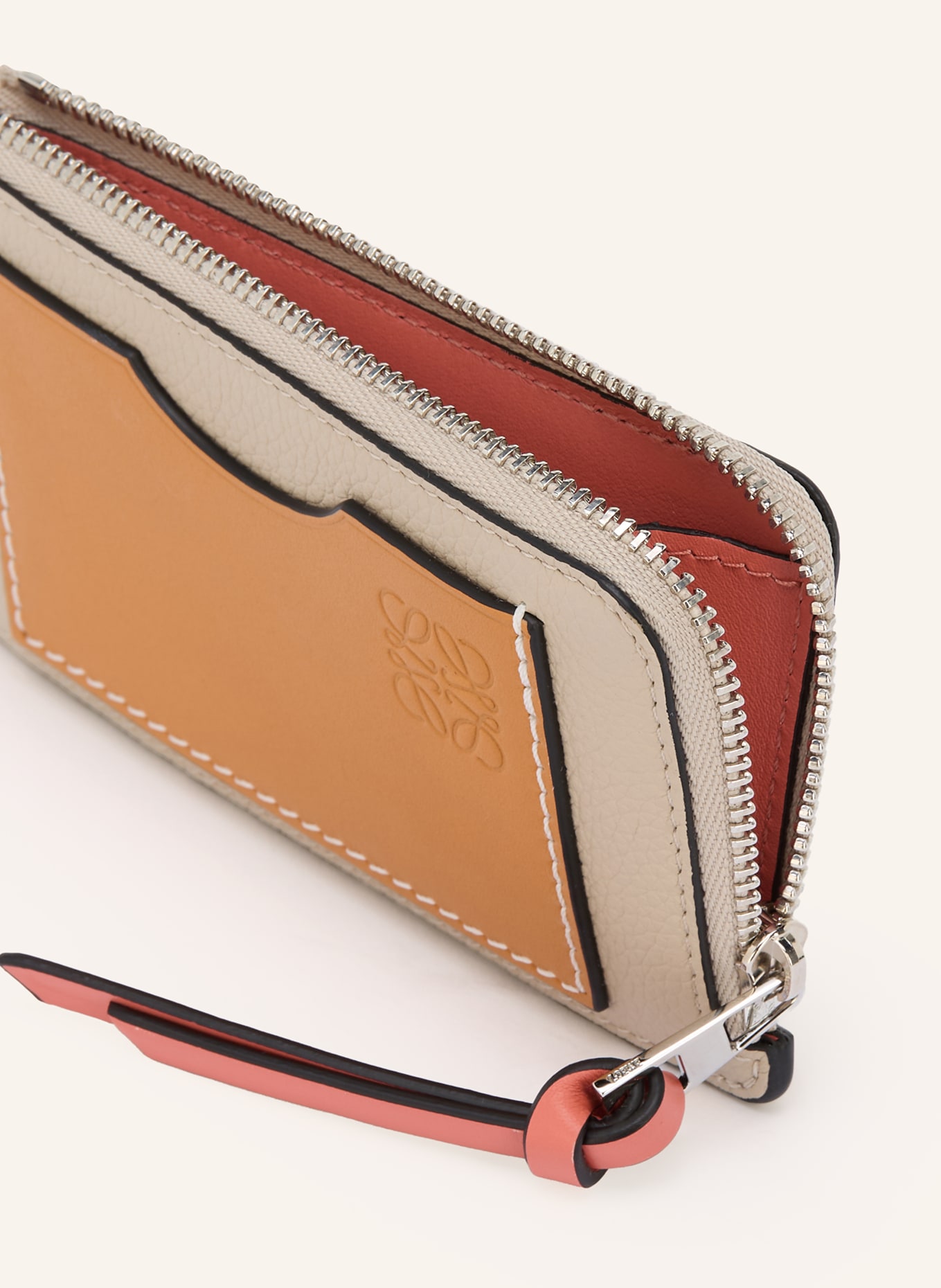 LOEWE Kartenetui: CREME / COGNAC