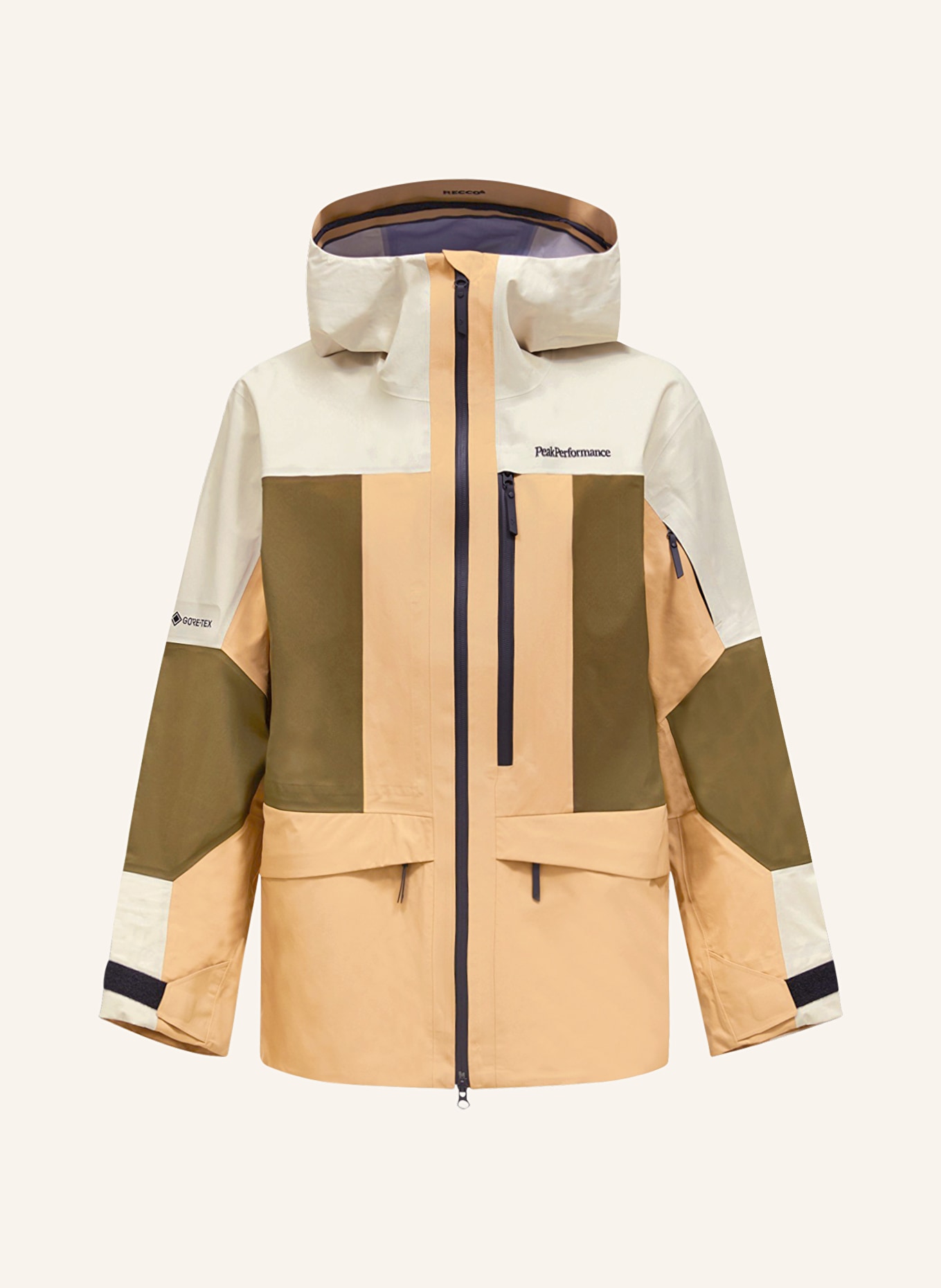Peak Performance Hardshell-Skijacke GRAVITY GORE-TEX: CAMEL / CREME / OLIV