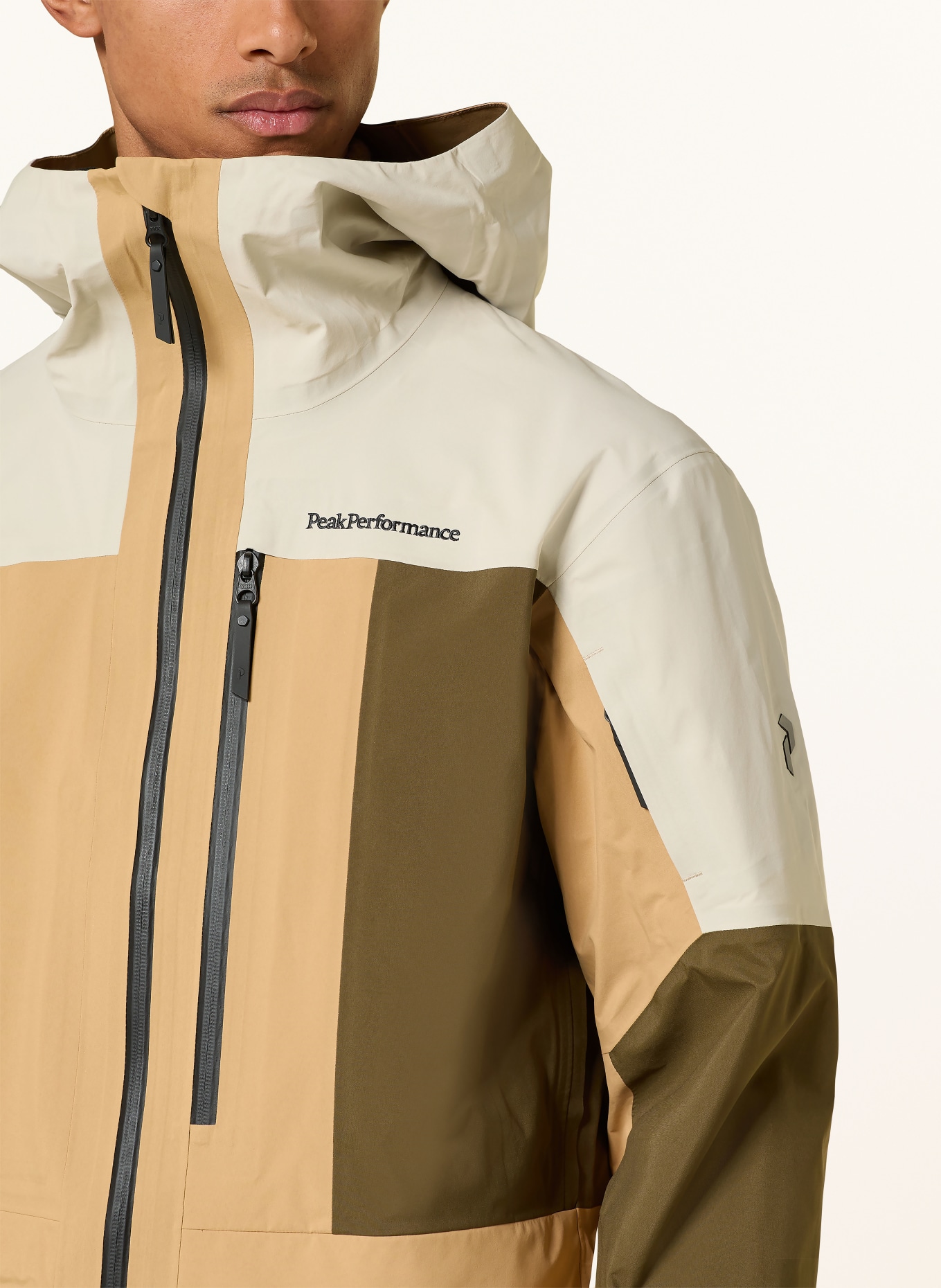 Peak Performance Hardshell-Skijacke GRAVITY GORE-TEX: CAMEL / CREME / OLIV