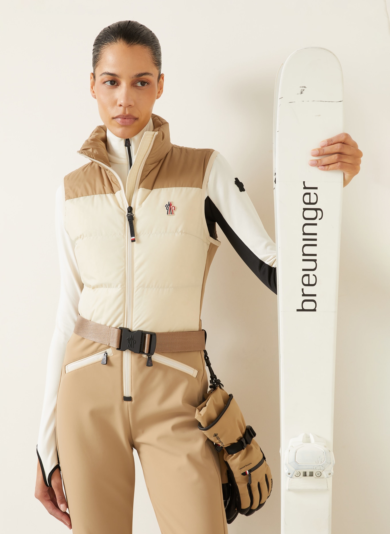 MONCLER GRENOBLE Ski-Overall: BEIGE / CAMEL