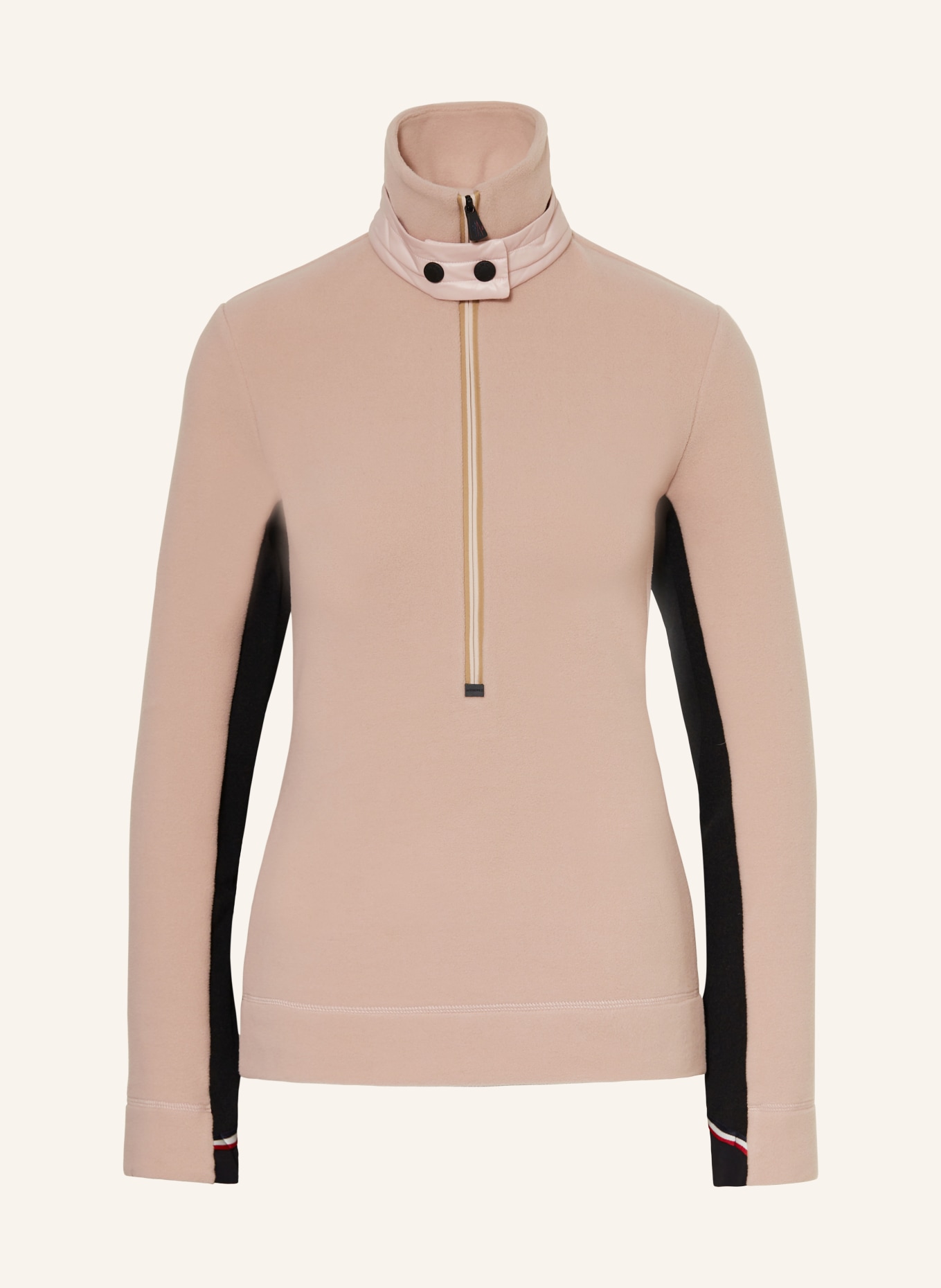 MONCLER GRENOBLE Fleece-Troyer: ROSÉGOLD / SCHWARZ