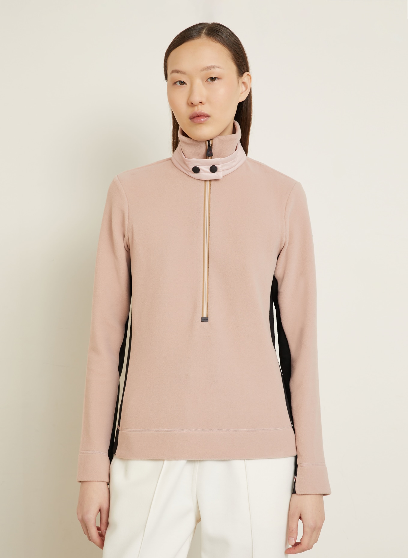 MONCLER GRENOBLE Fleece-Troyer: ROSÉGOLD / SCHWARZ