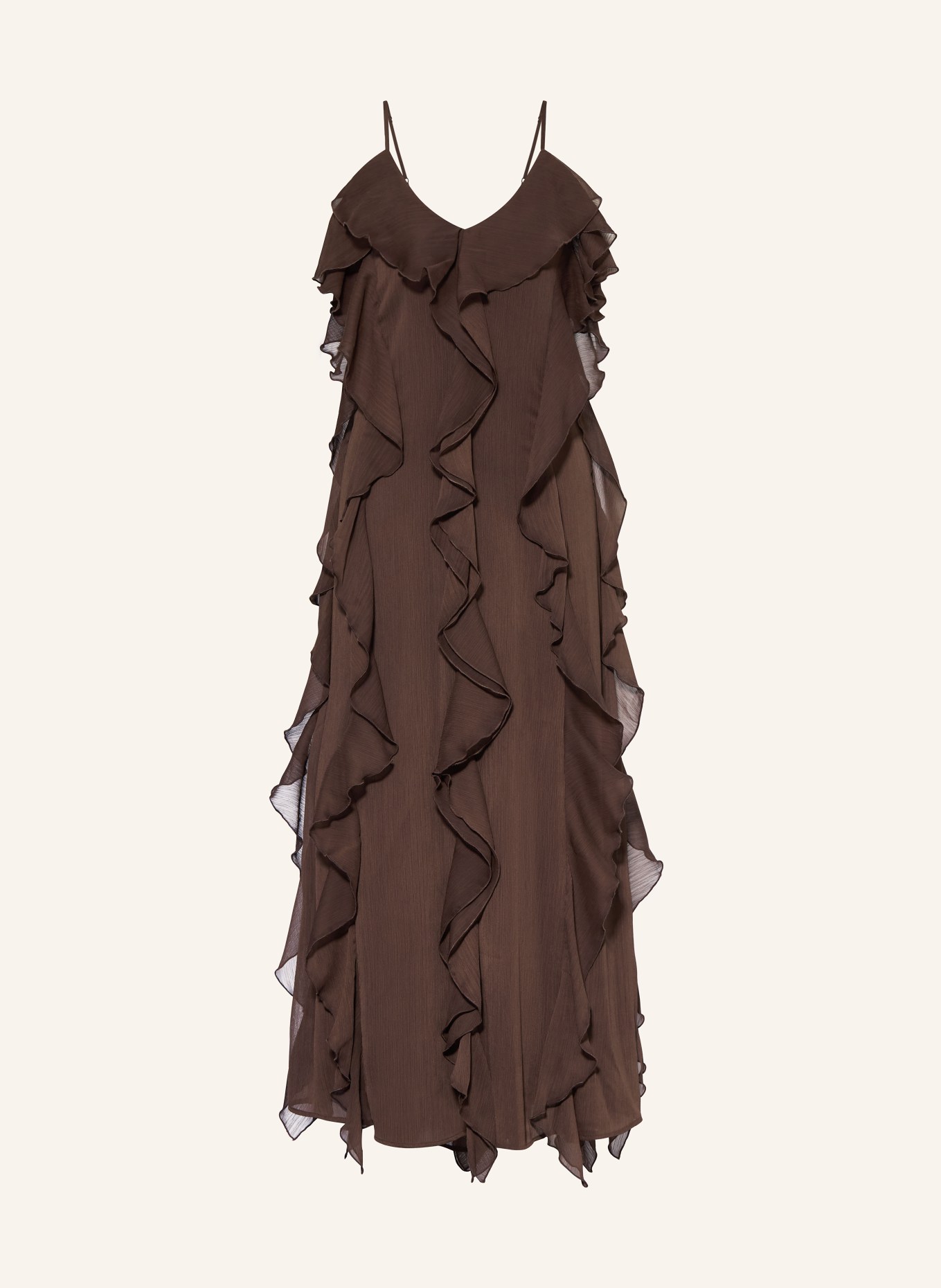 MRS & HUGS Robe à volants: MARRON FONCÉ