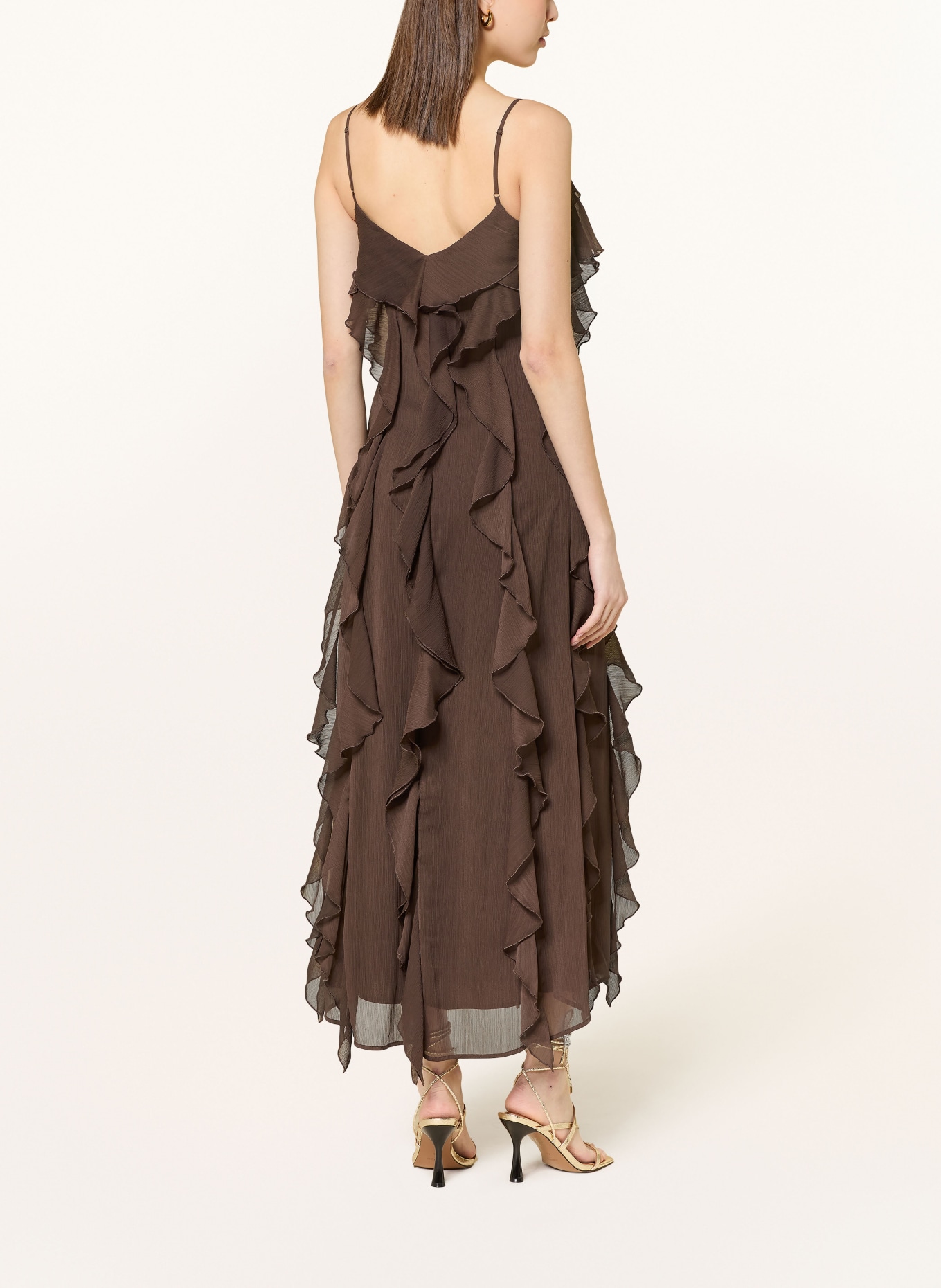 MRS & HUGS Robe à volants: MARRON FONCÉ