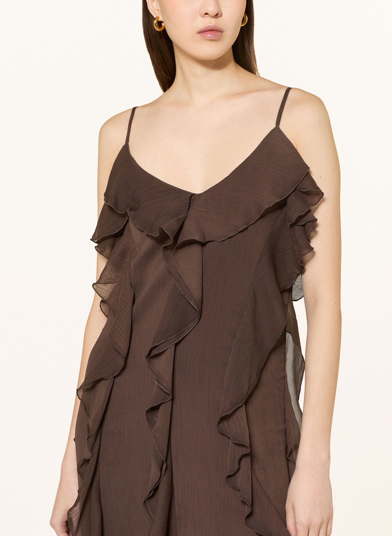 MRS & HUGS Robe à volants: MARRON FONCÉ