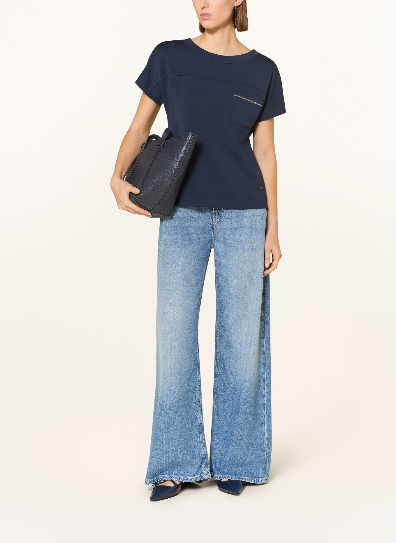 monari T-shirt with gemstones: DARK BLUE