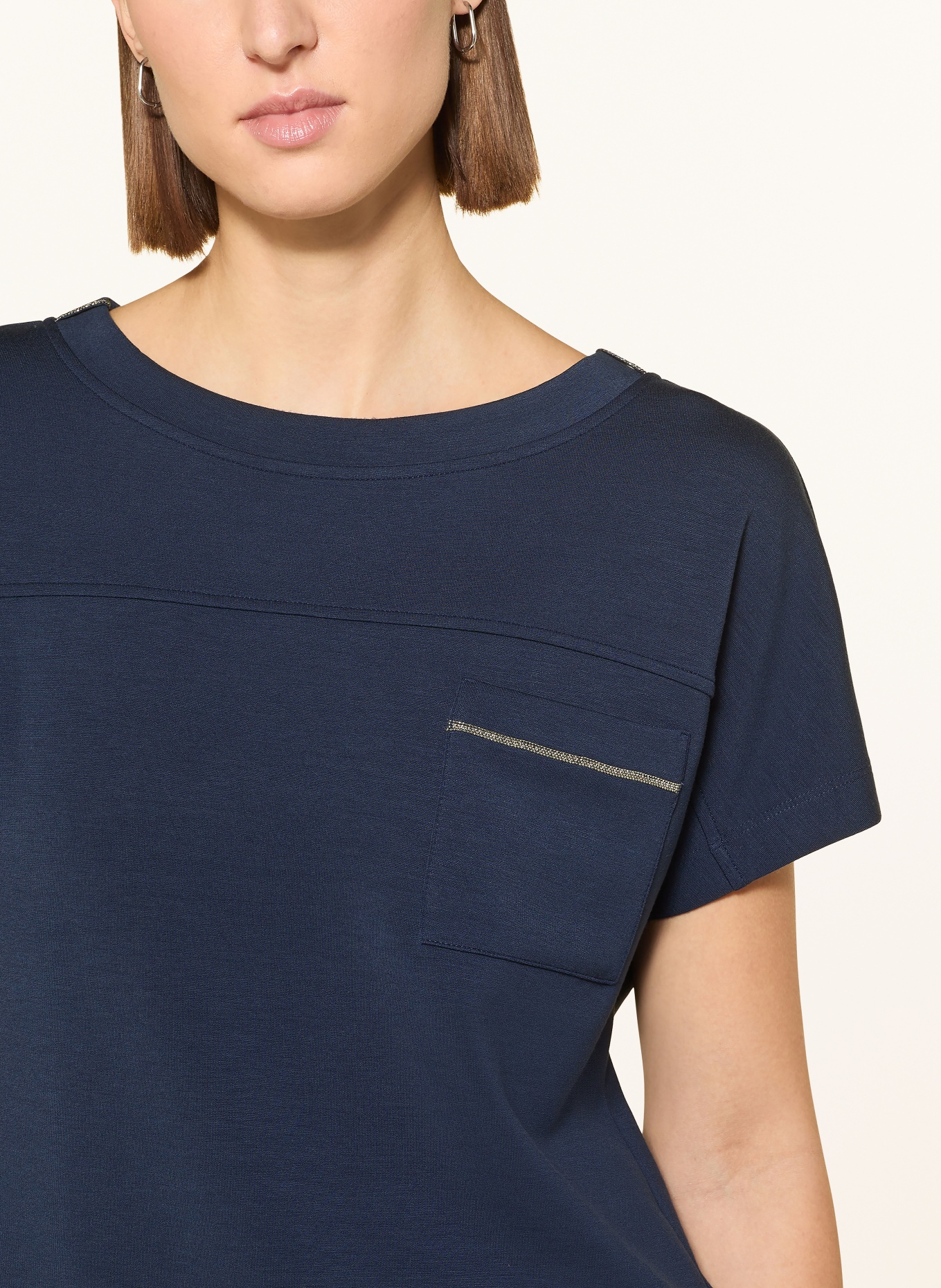 monari T-shirt with gemstones: DARK BLUE