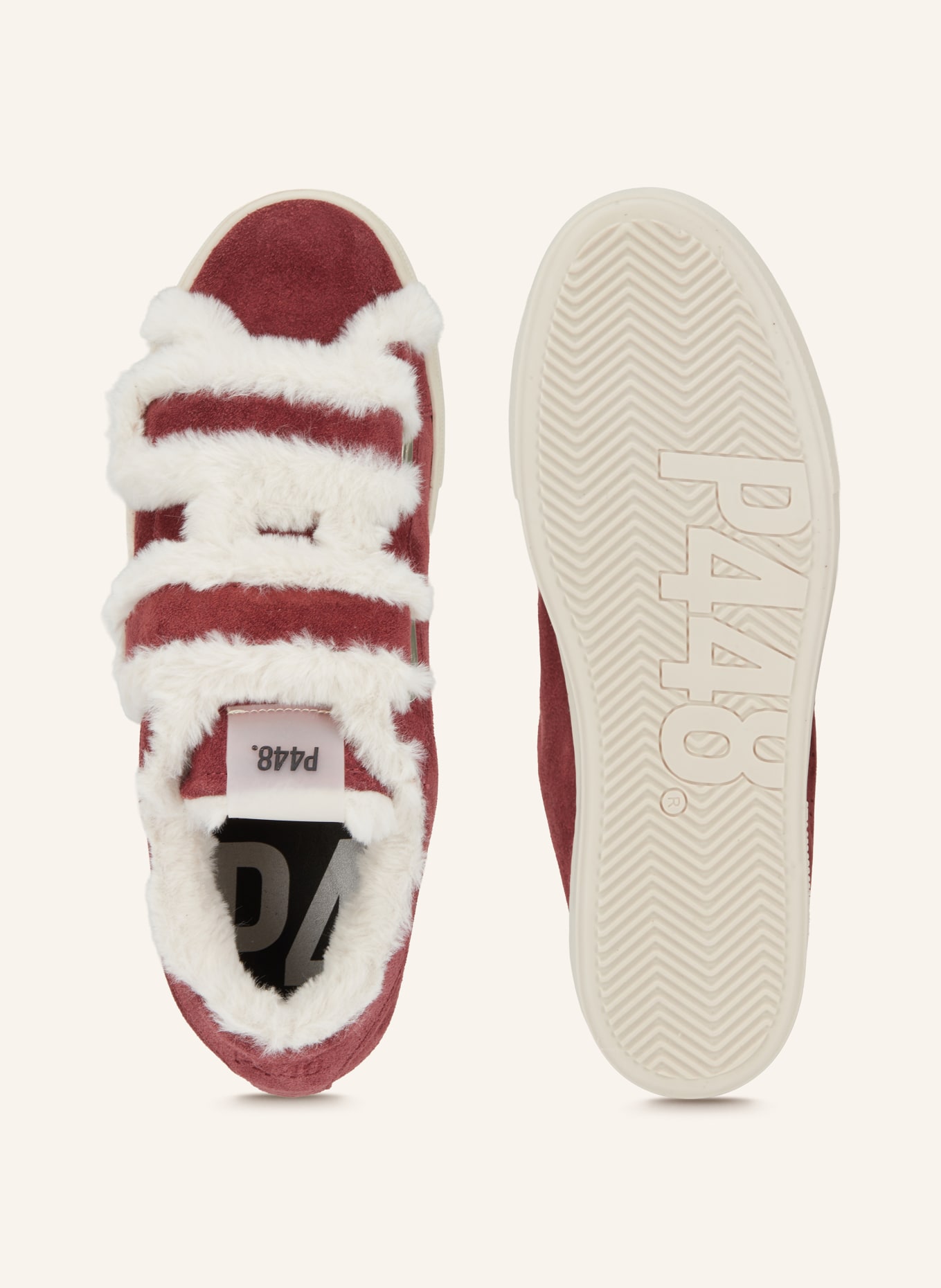 P448 Sneaker VENICE 172: DUNKELROT / CREME