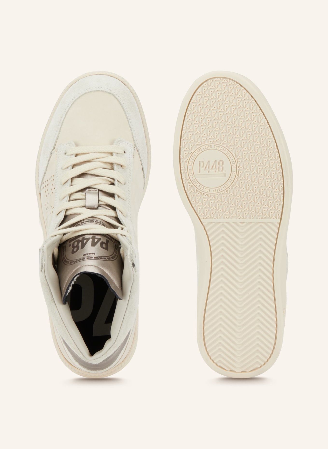 P448 Hightop-Sneaker LONDON 60: CREME / TAUPE