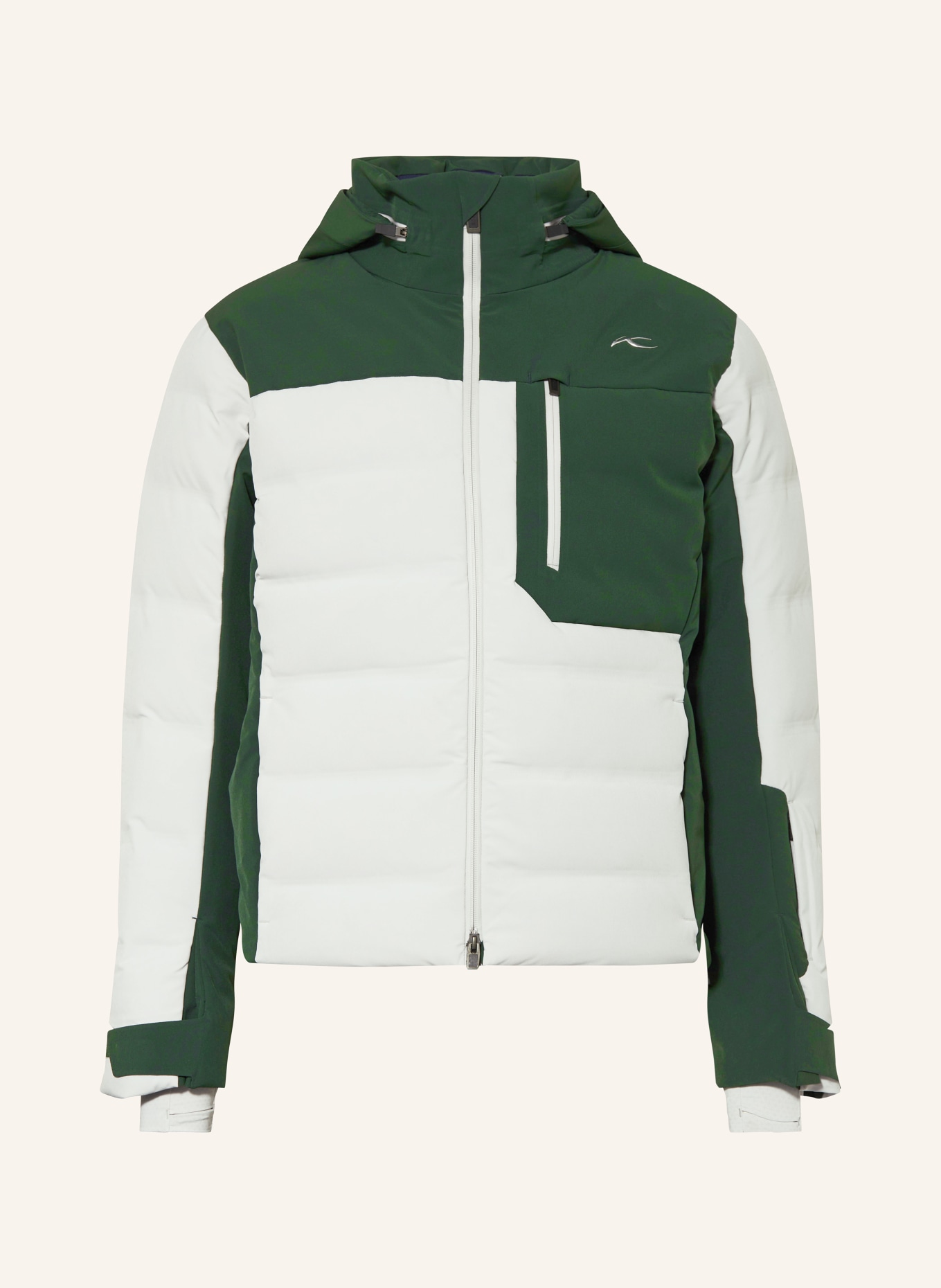 KJUS Daunen-Skijacke CAPTURE: ECRU / GRÜN