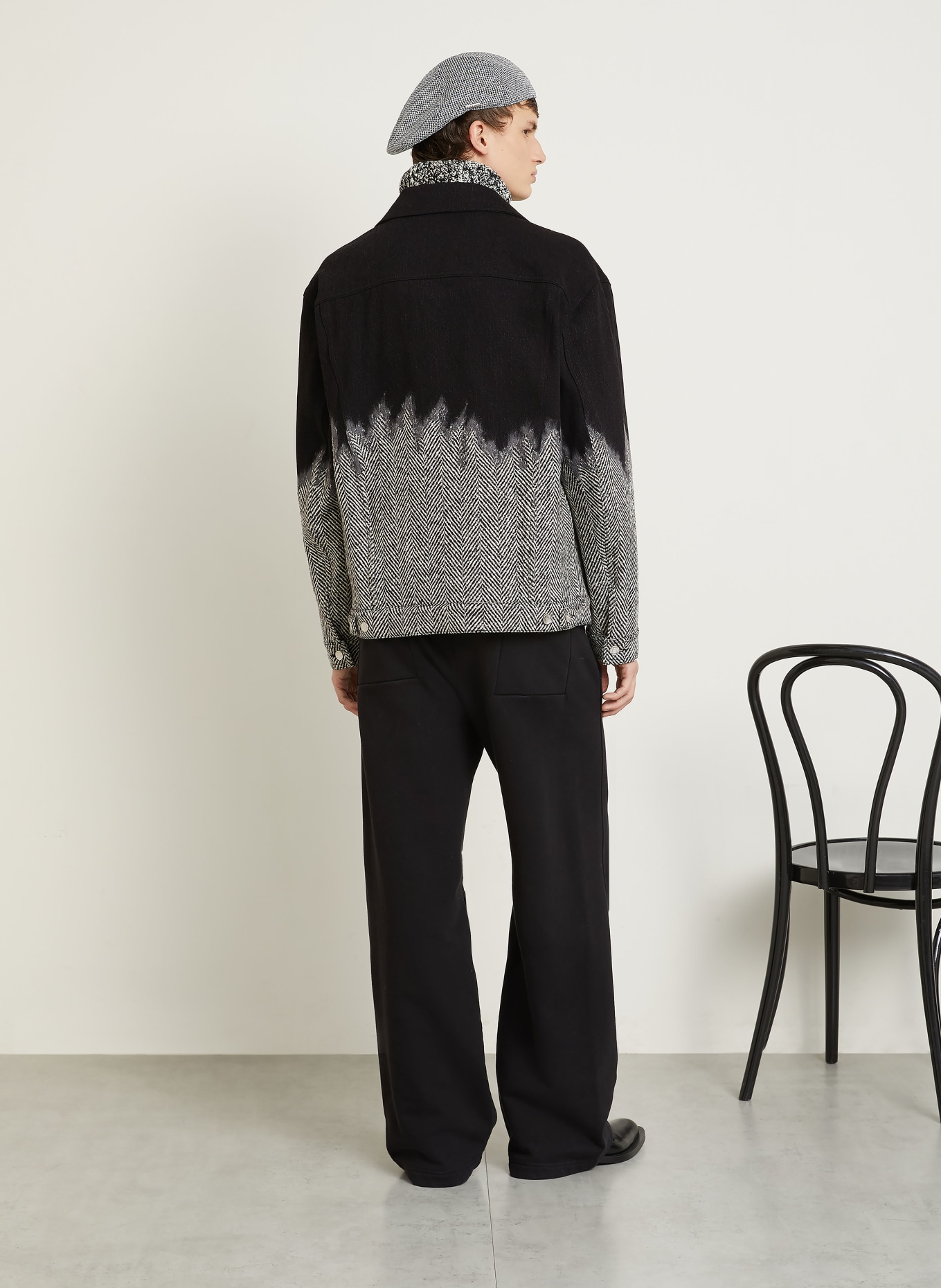 DOLCE & GABBANA Jeansjacke im Materialmix: SCHWARZ / ECRU