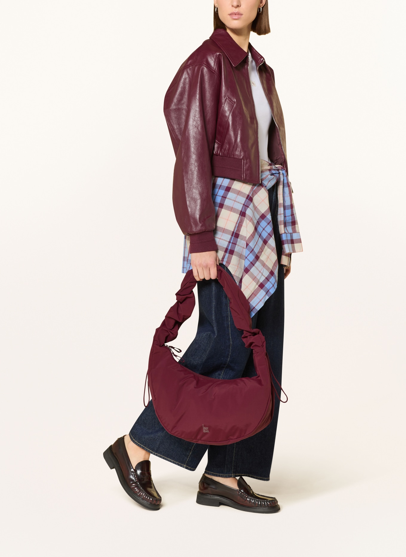 GOT BAG Kabelka přes rameno MOON BAG: TMAVĚ ČERVENÁ