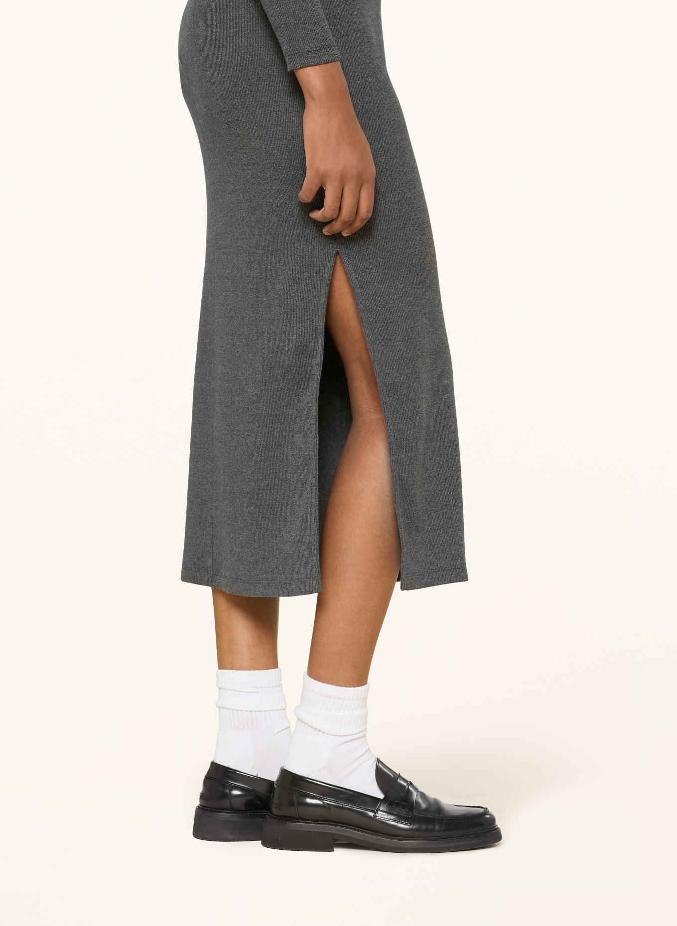 LACOSTE Jersey-Polokleid: DUNKELGRAU