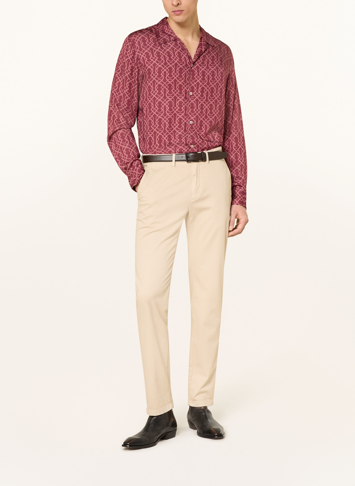 BALDESSARINI Hemd Regular Fit: DUNKELROT / ALTROSA