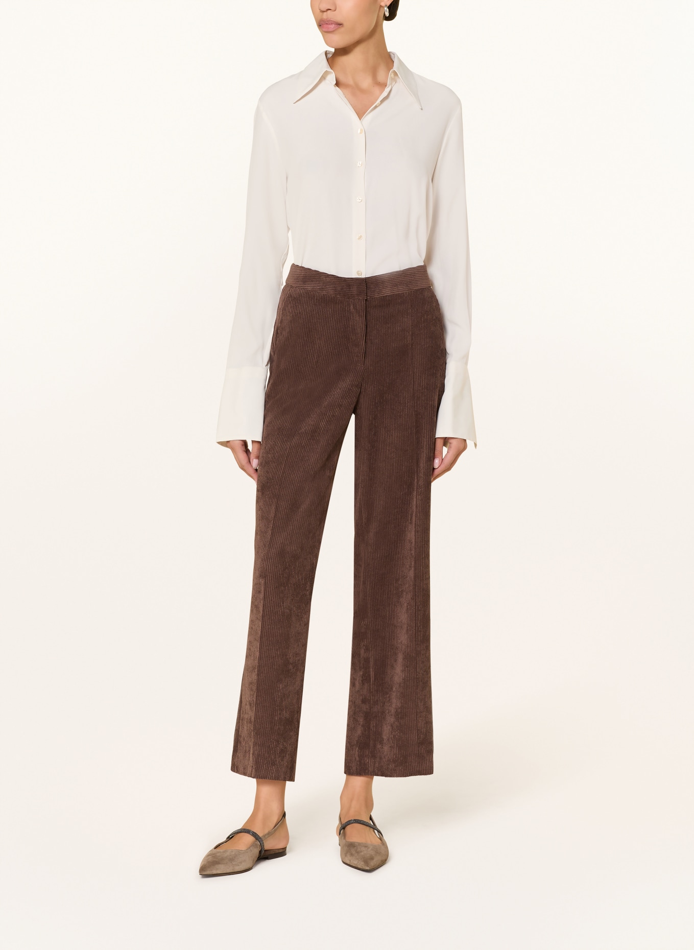 LUISA CERANO 7/8-Hose aus Cord: DUNKELBRAUN