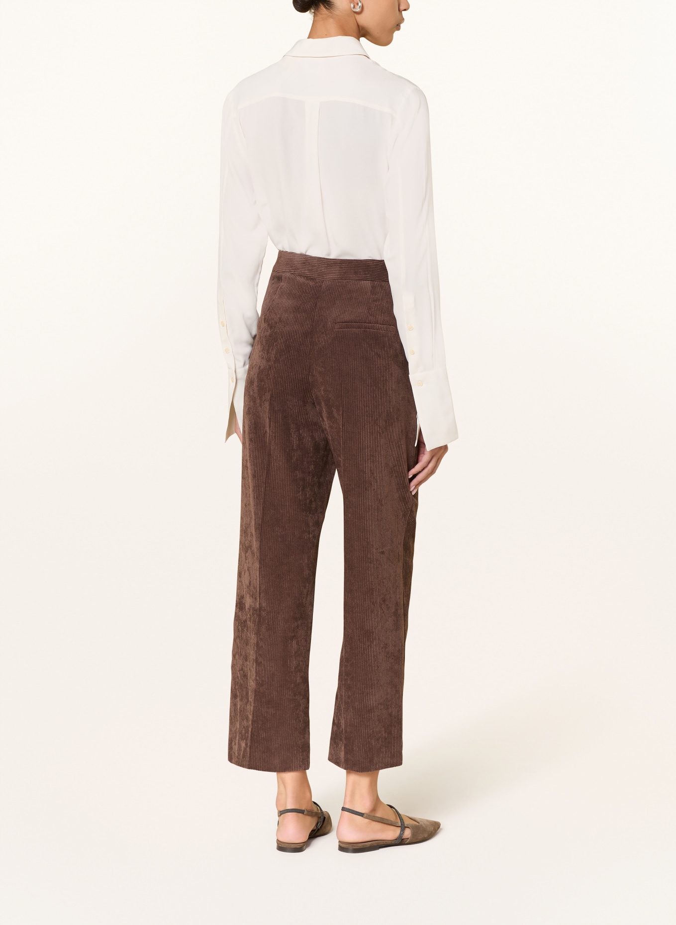 LUISA CERANO 7/8-Hose aus Cord: DUNKELBRAUN