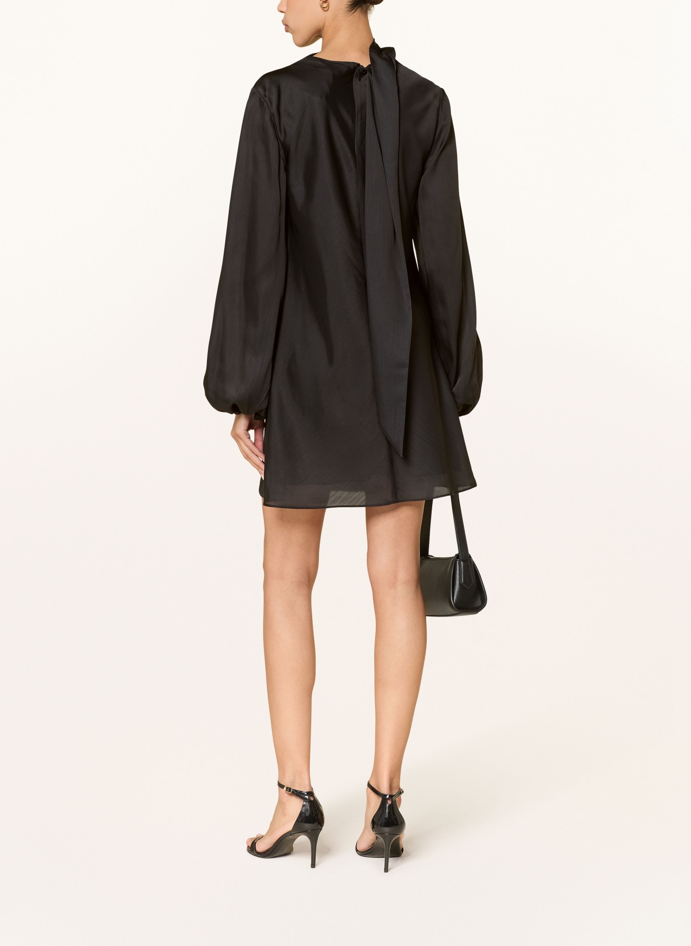 TED BAKER Satinkleid MOLMA mit Schluppe: SCHWARZ / CREME / KHAKI