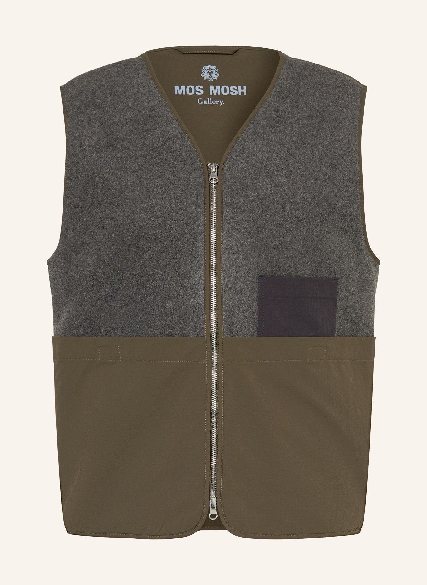 MOS MOSH Gallery Fleeceweste MMGCESS: DUNKELGRAU / KHAKI