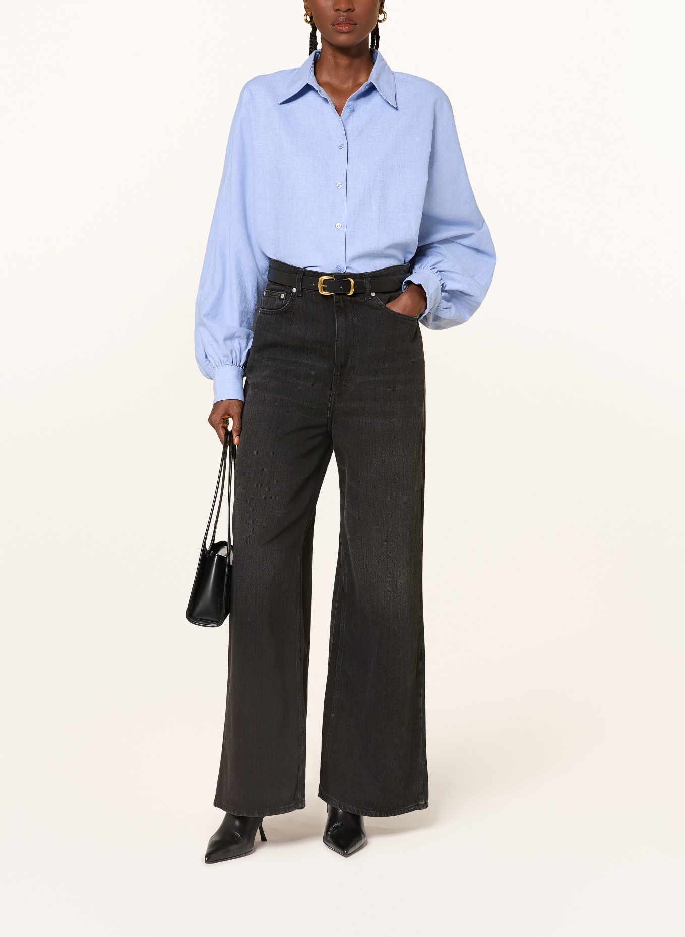 SoSUE Hemdbluse ANTONIA aus Flanell: HELLBLAU