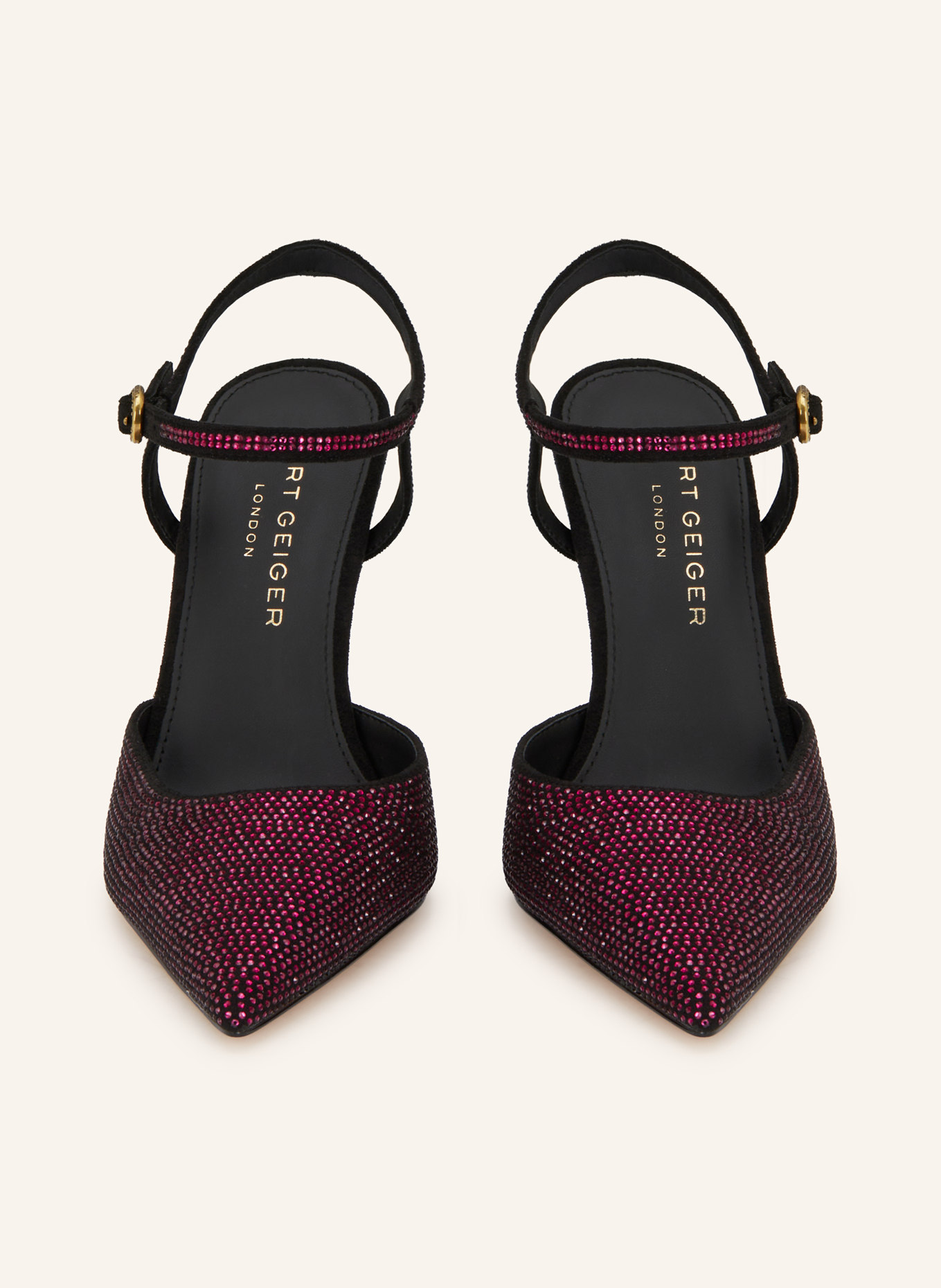 KURT GEIGER Czółenka MAYFAIR z ozdobnymi kamieniami: FUKSJA / CZARNY