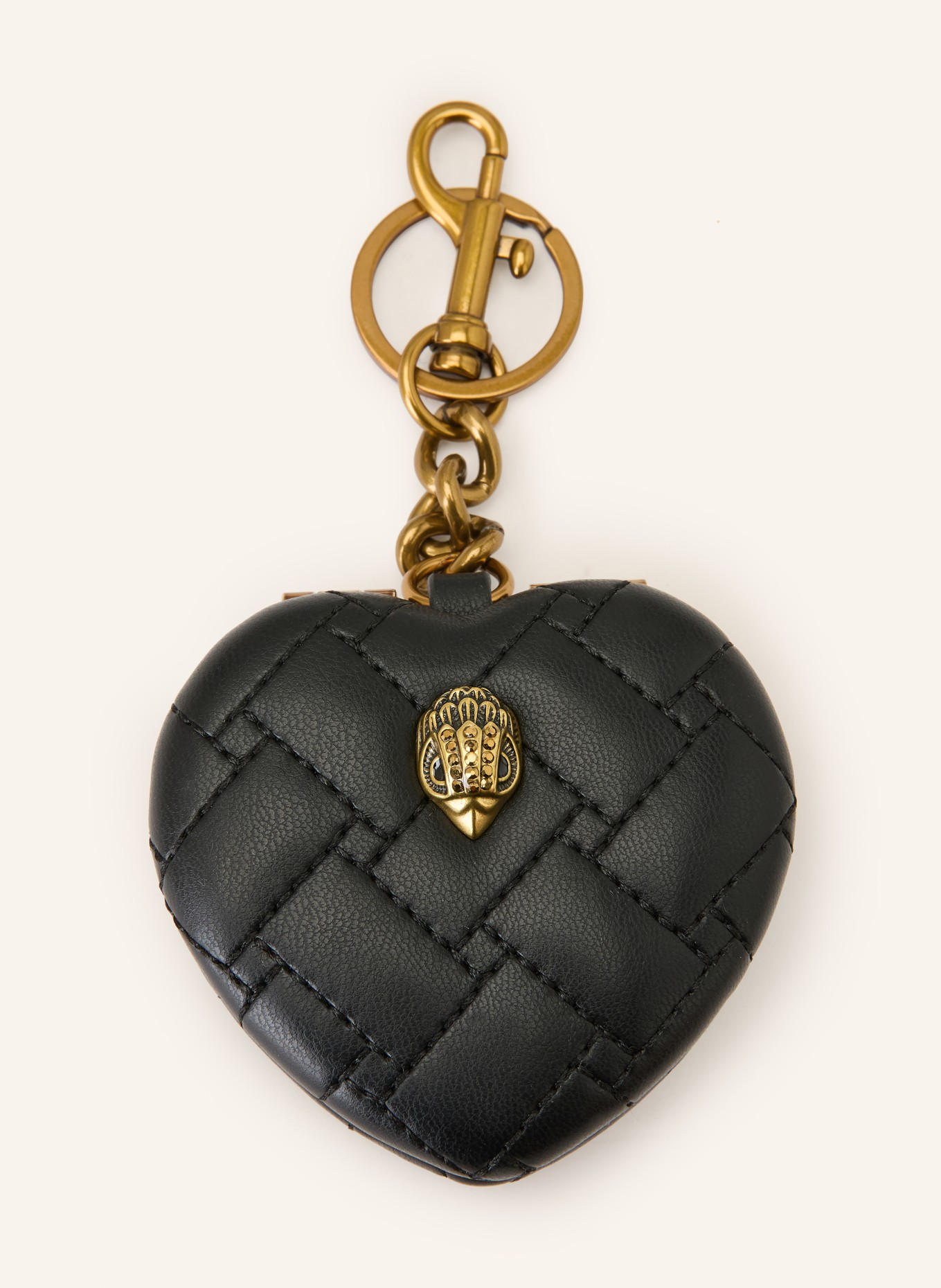 KURT GEIGER Taschenanhänger KENSINGTON HEART MIRROR: SCHWARZ / GOLD