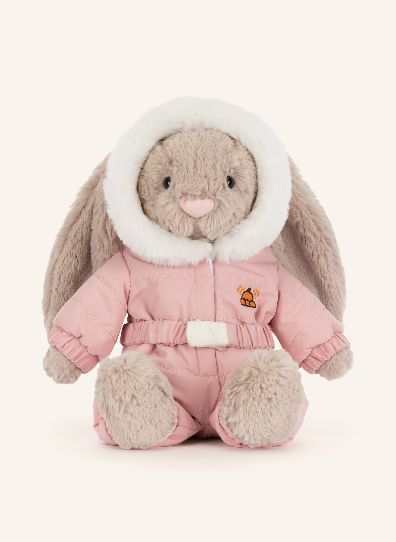 Jellycat Peluche lapin BASHFUL BUNNY SKI SUIT: TAUPE / ROSE