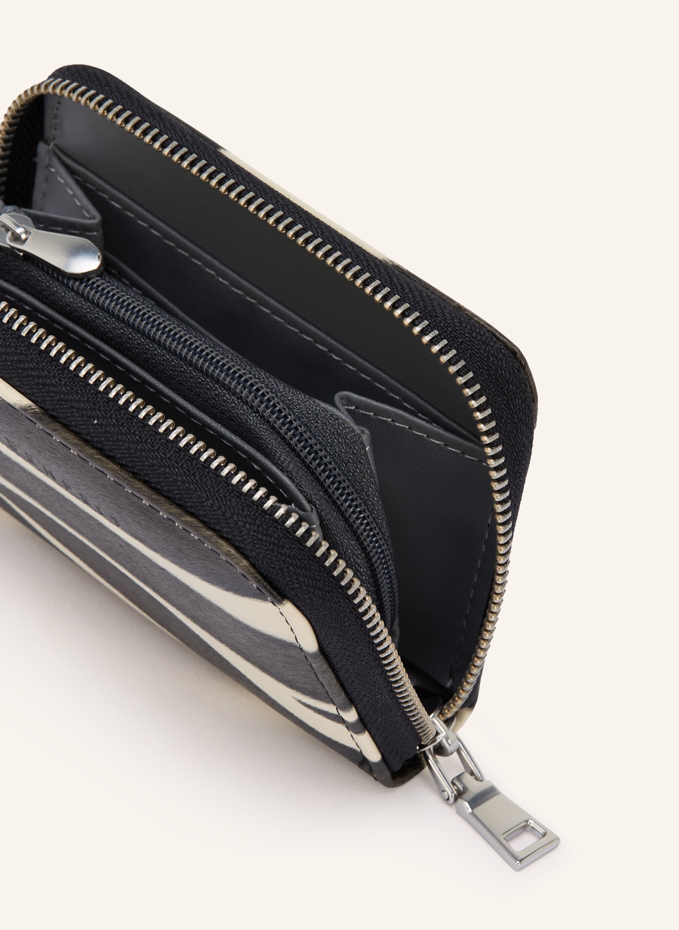 SEIDENFELT Portfel YLVA: CZARNY / SREBRNY / ECRU