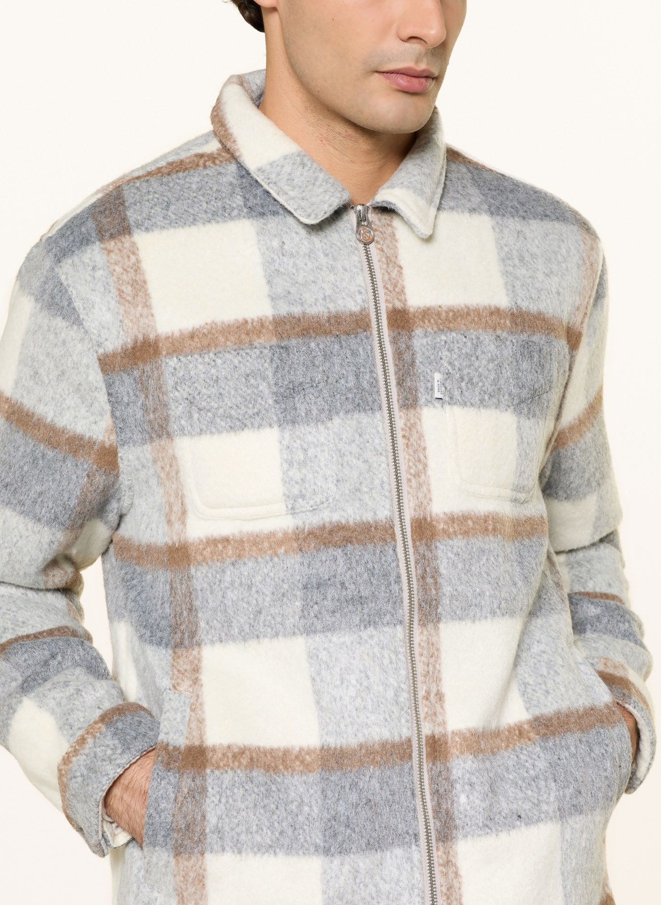 COLOURS & SONS Overjacket: DUNKELGRAU / BRAUN / CREME