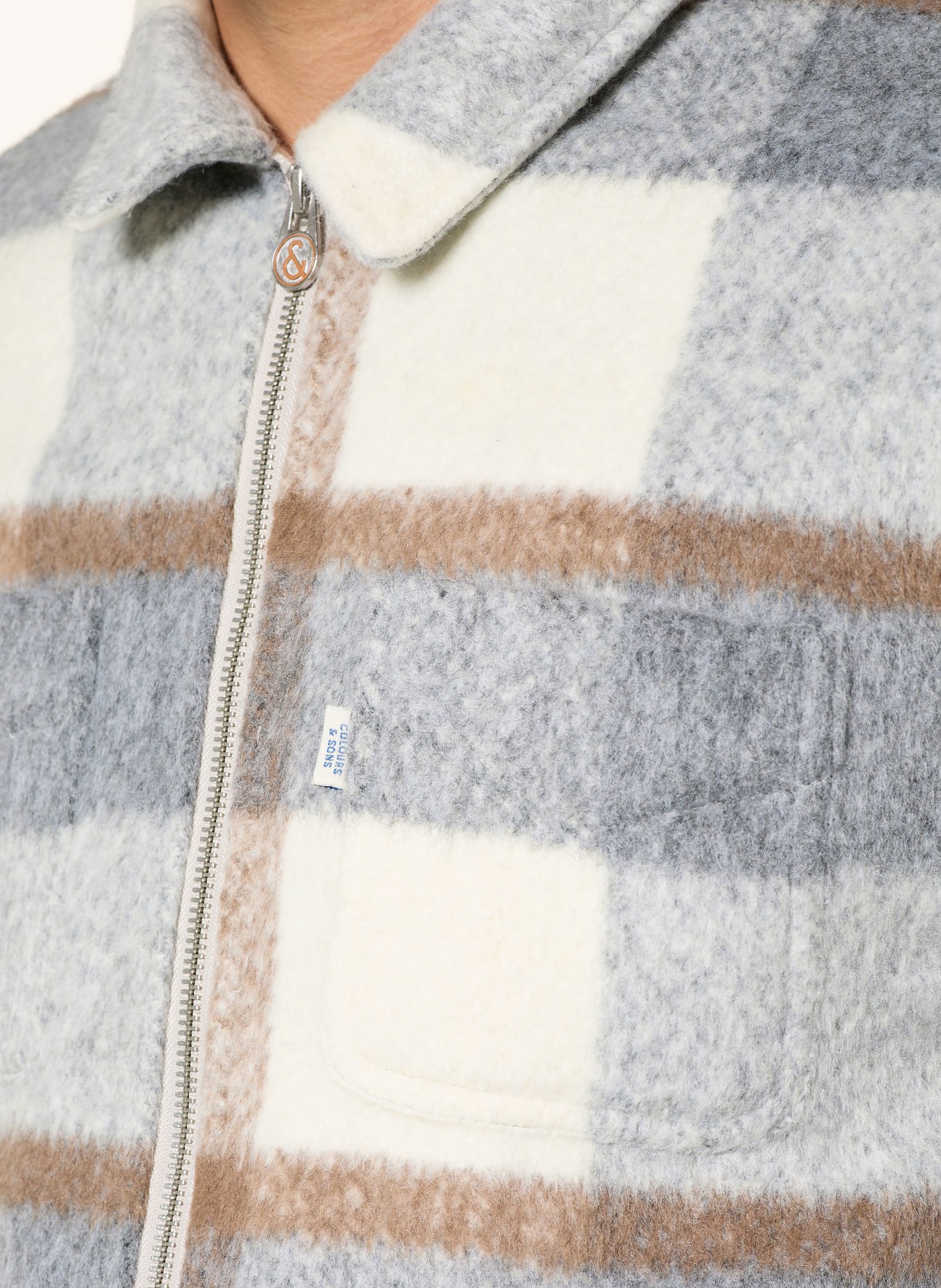 COLOURS & SONS Overjacket: DUNKELGRAU / BRAUN / CREME