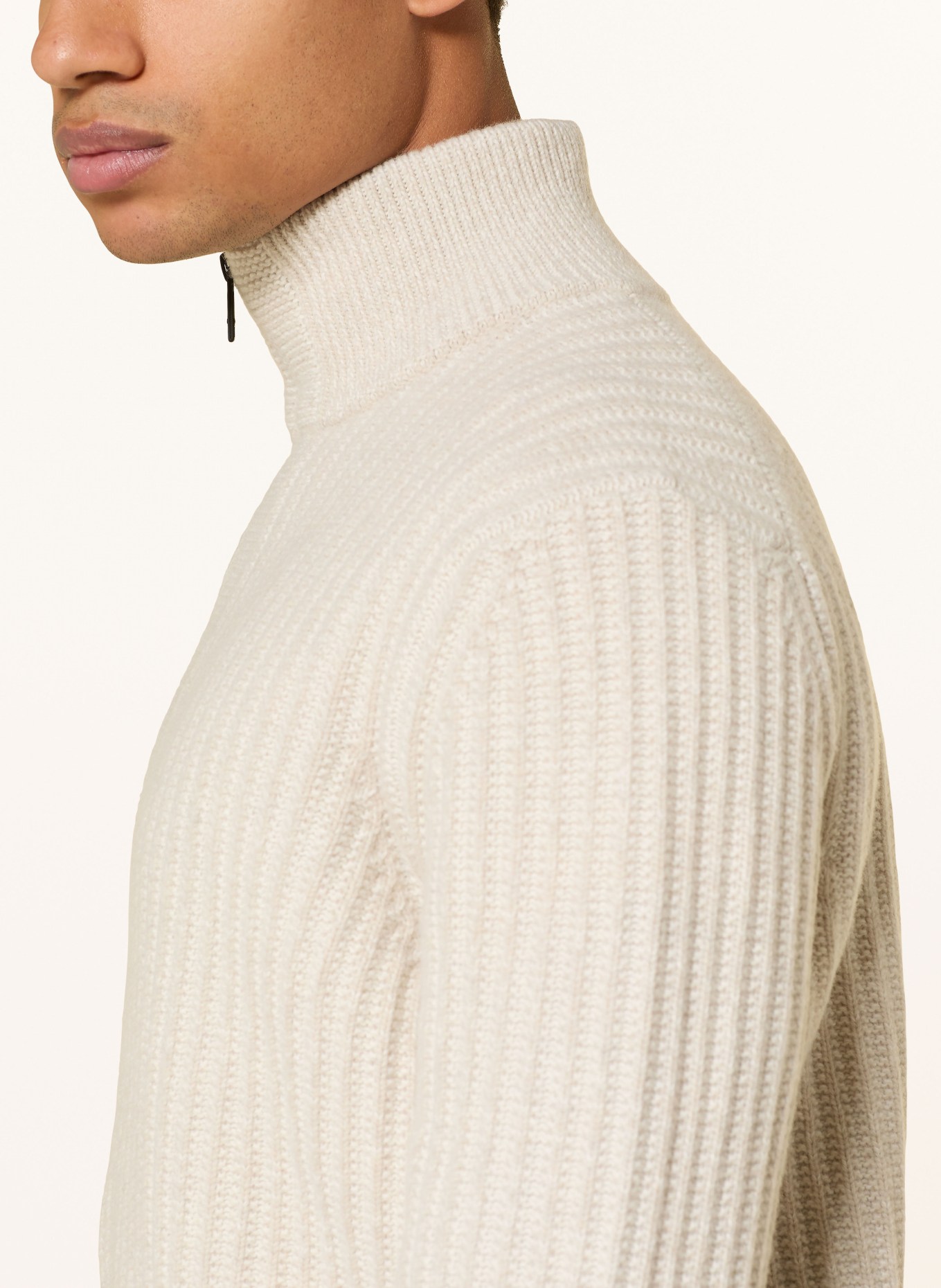 BOSS Half-zip sweater KWINTER: CREAM