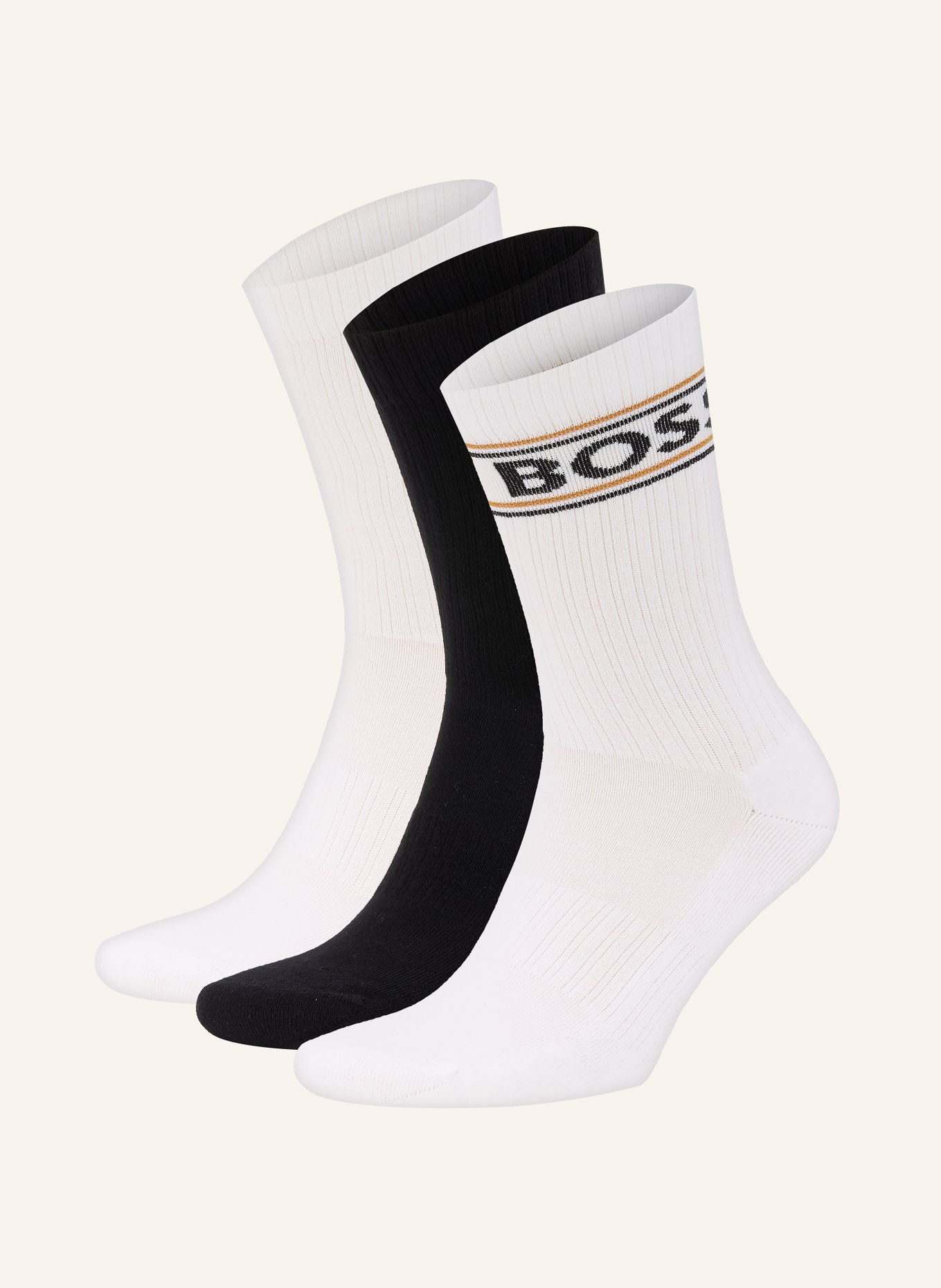 BOSS 3er-Pack Socken: WEISS / SCHWARZ