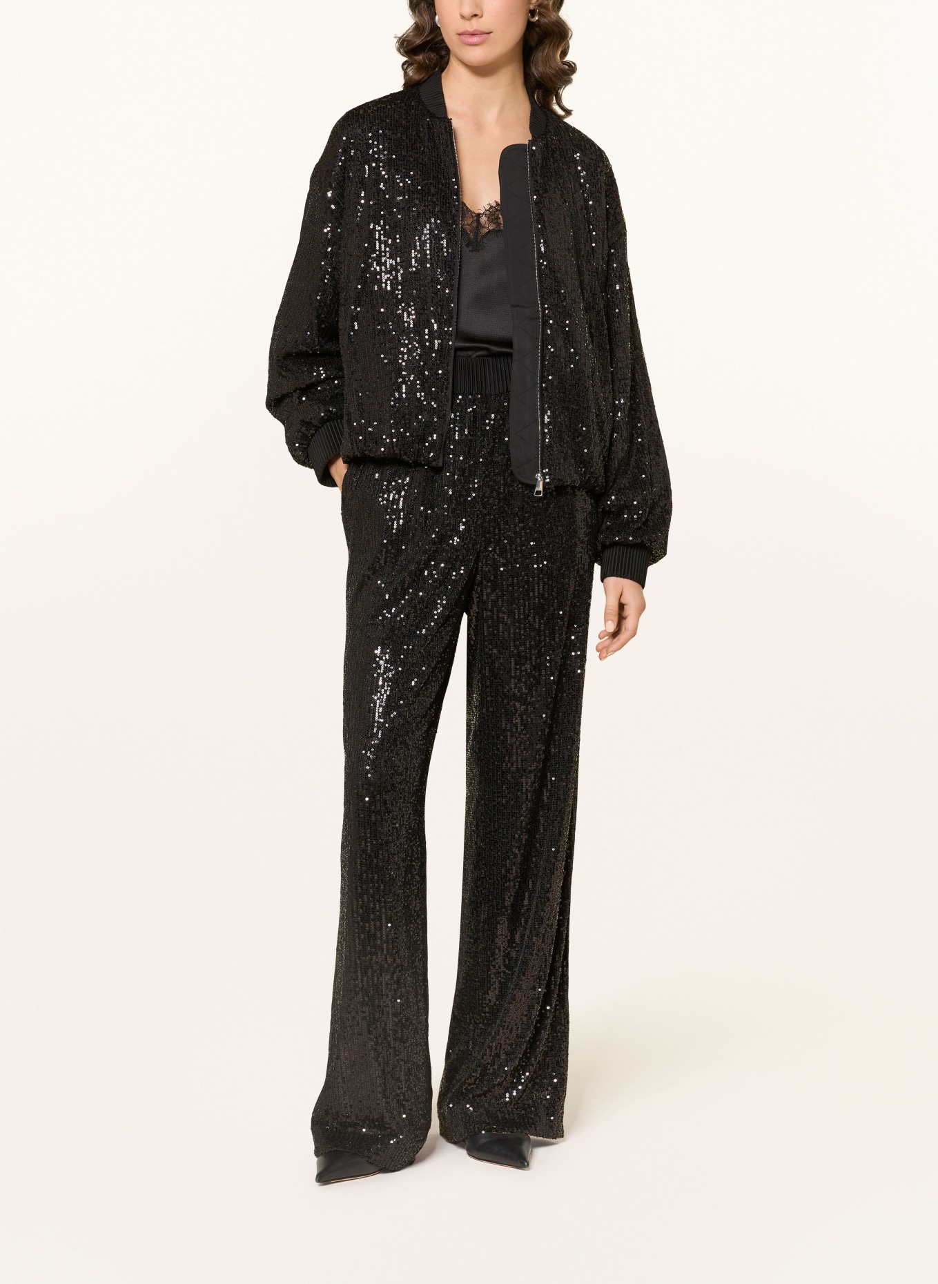 BOSS Blouson JILLOI mit Pailletten: SCHWARZ