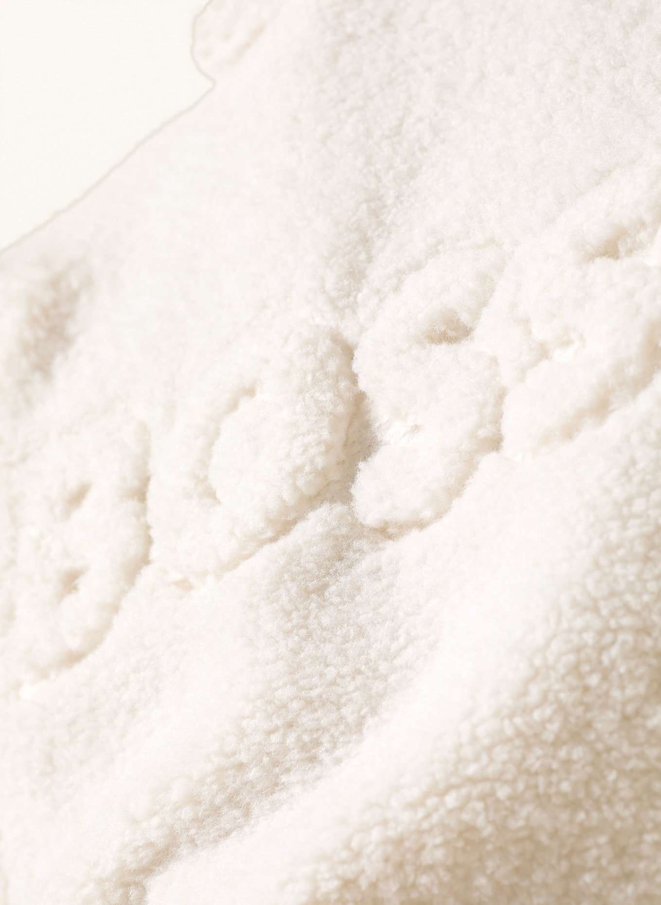 BOSS SULLIVAN teddy fur hoodie: ECRU