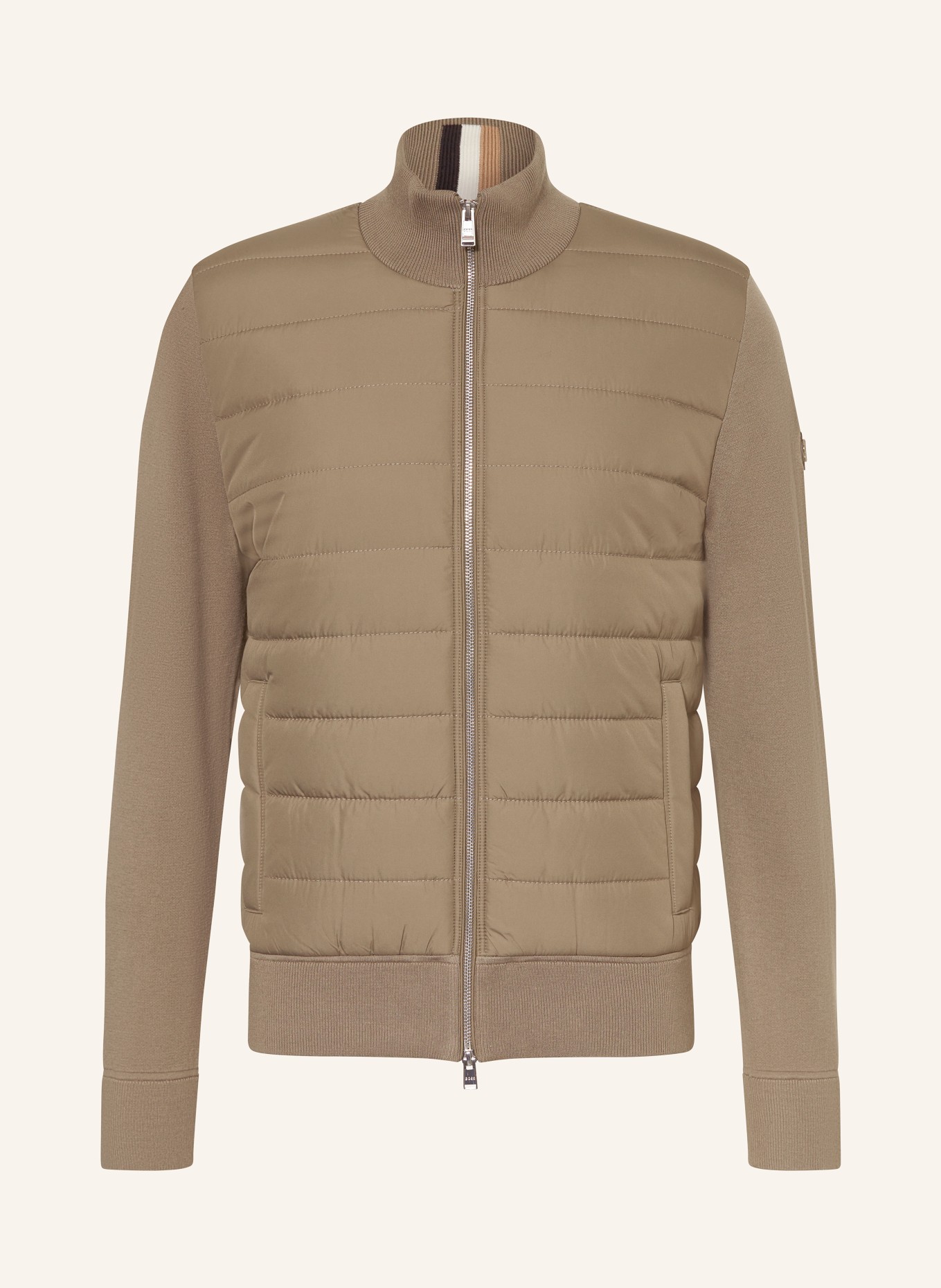 BOSS Steppjacke H-HERNESTO im Materialmix: KHAKI