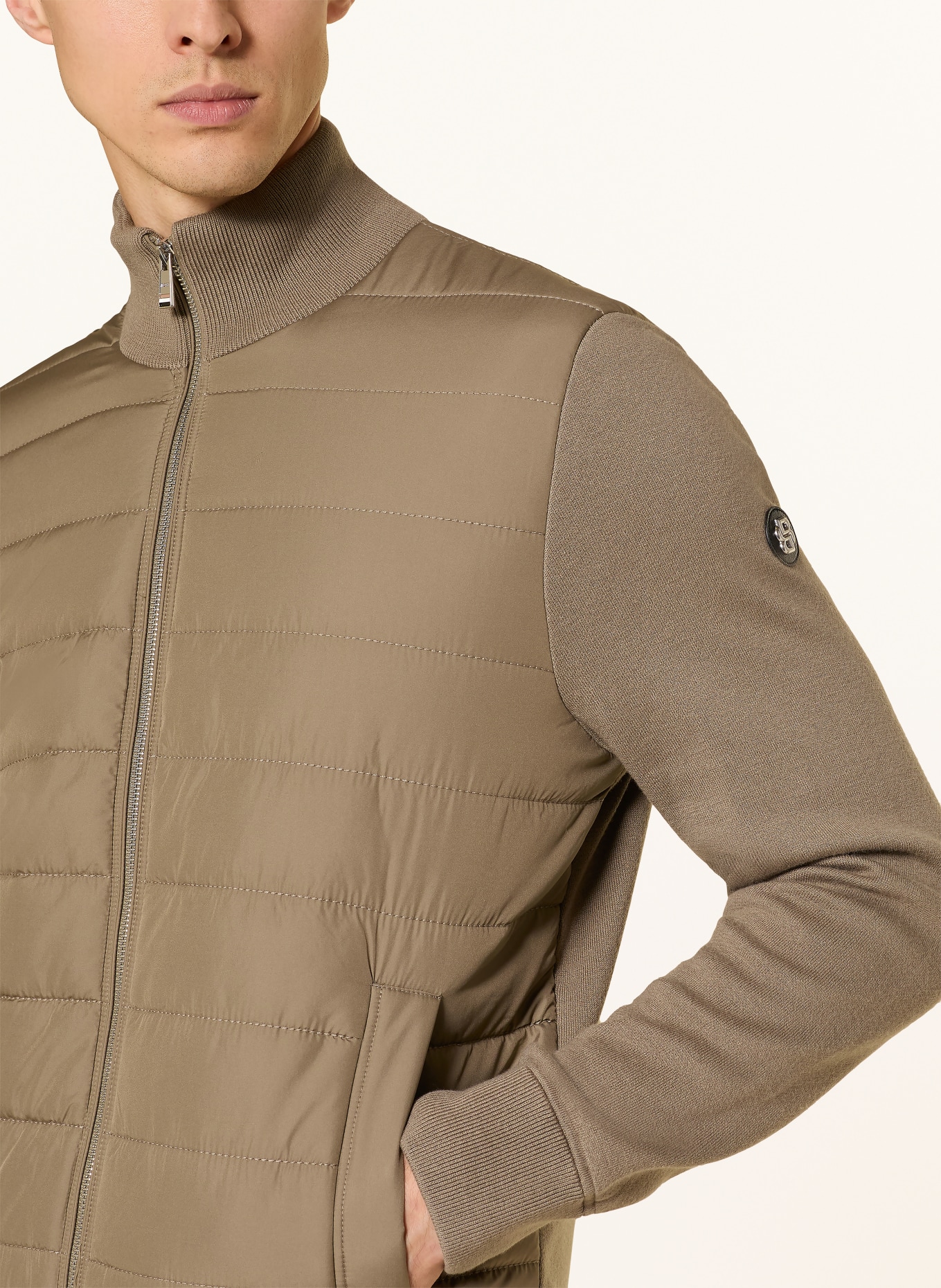 BOSS Steppjacke H-HERNESTO im Materialmix: KHAKI