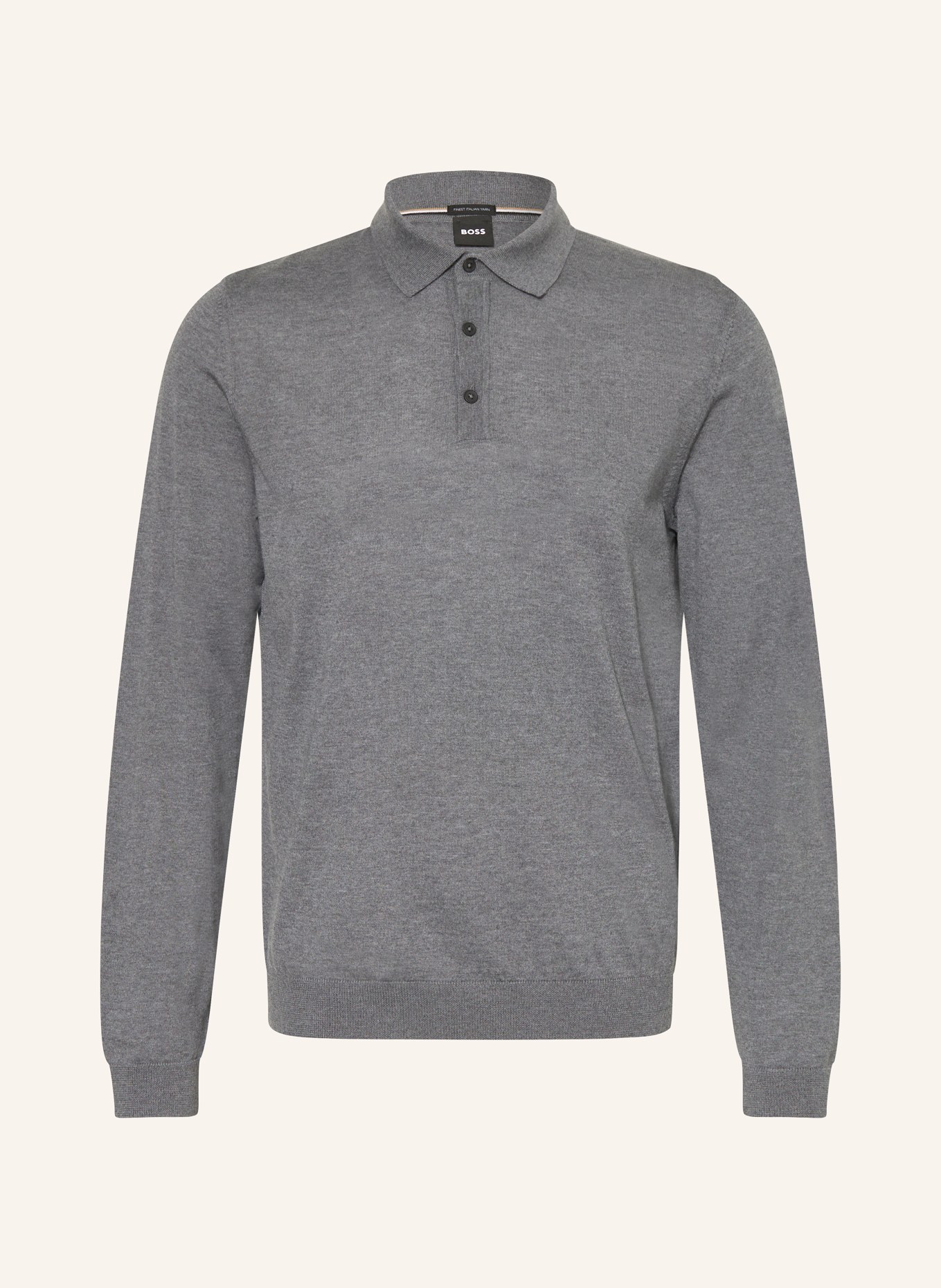 BOSS Strick-Poloshirt LANCIONE: DUNKELGRAU