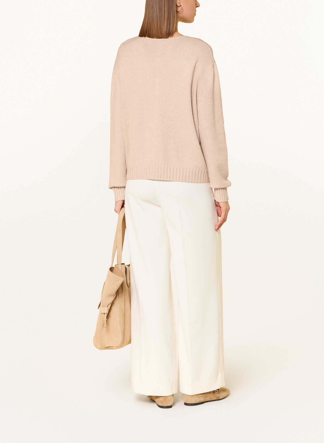 MARC AUREL Strickjacke mit Schmuckperlen: BEIGE