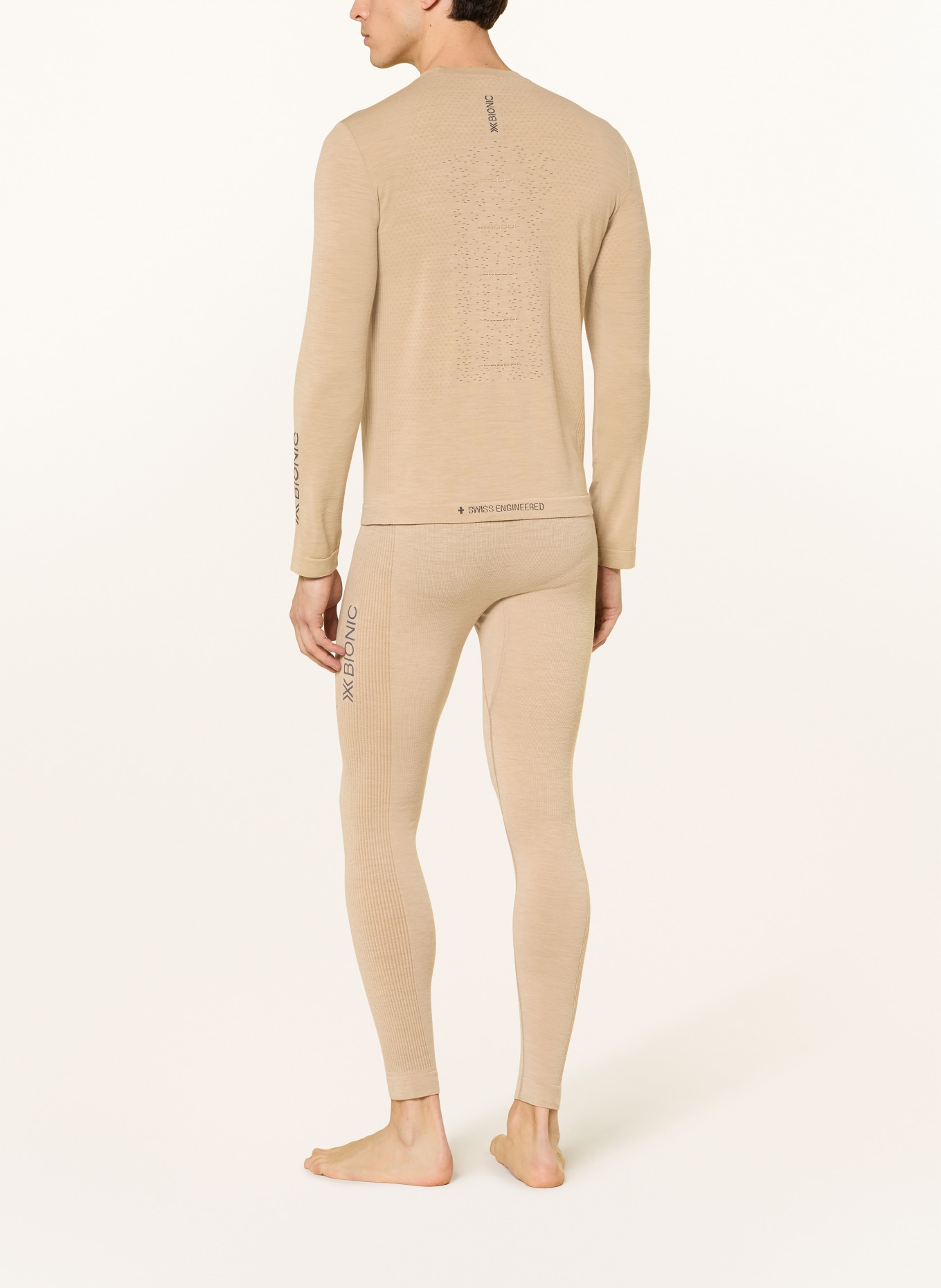 X-BIONIC MIGHTYWOOL functional underwear shirt with merino wool: BEIGE