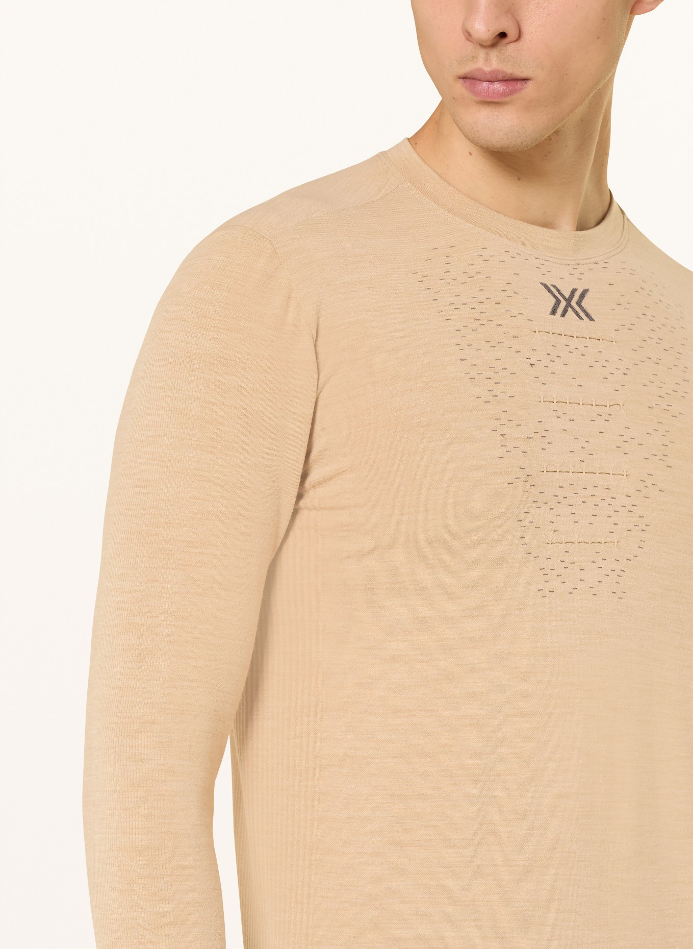 X-BIONIC MIGHTYWOOL functional underwear shirt with merino wool: BEIGE