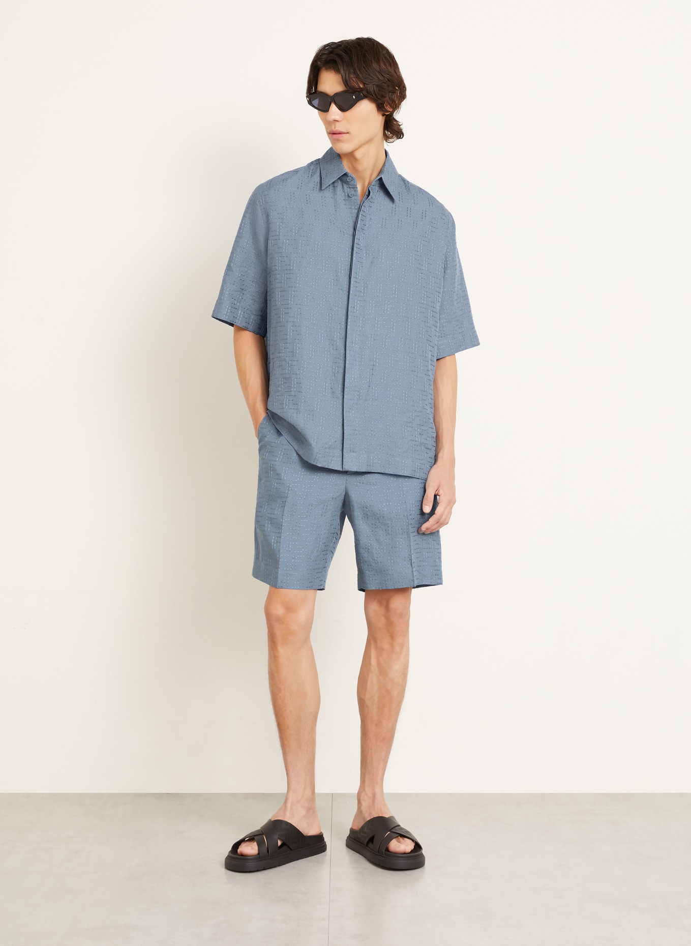 FENDI Leinenshorts: BLAU