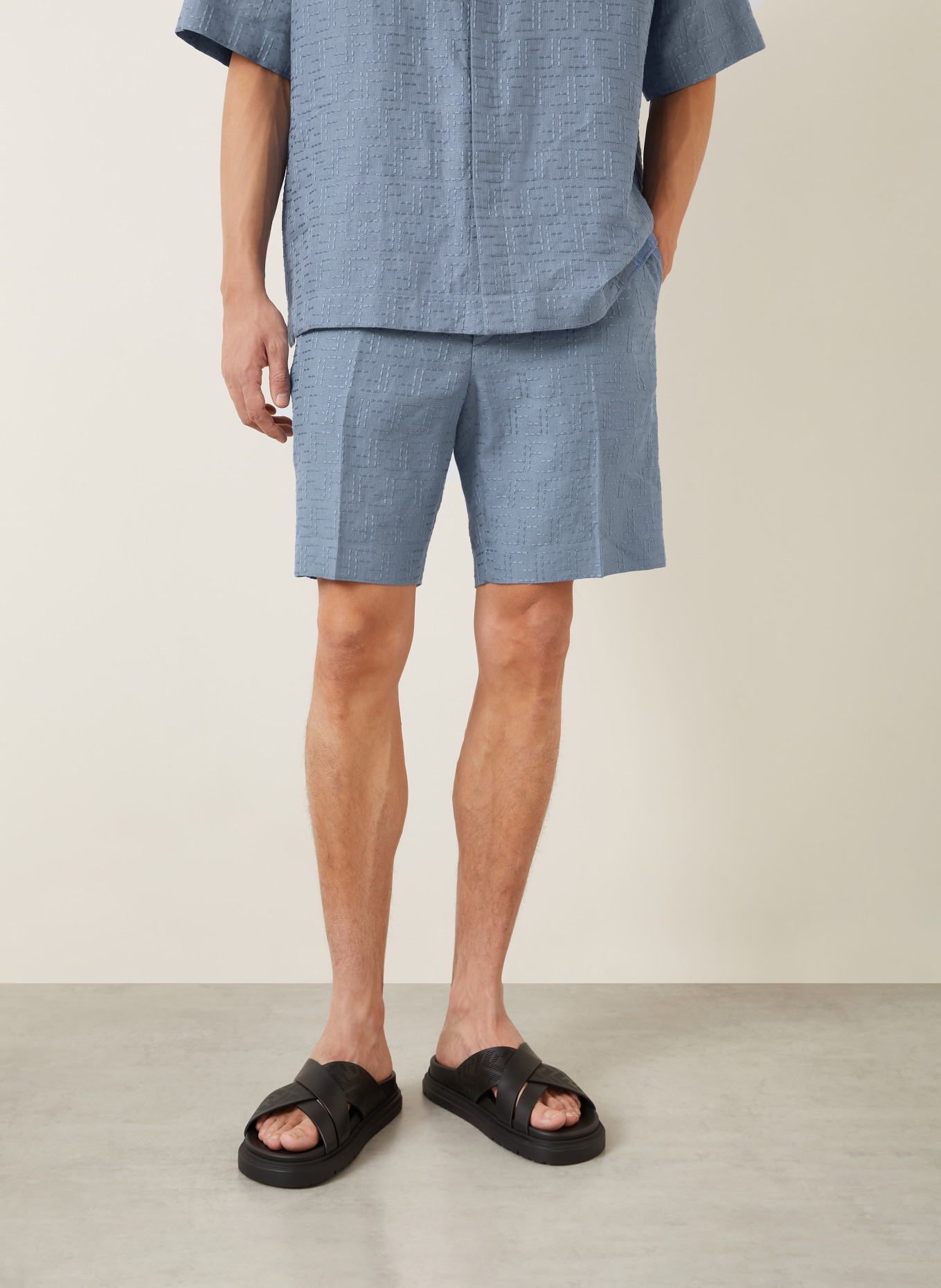 FENDI Leinenshorts: BLAU