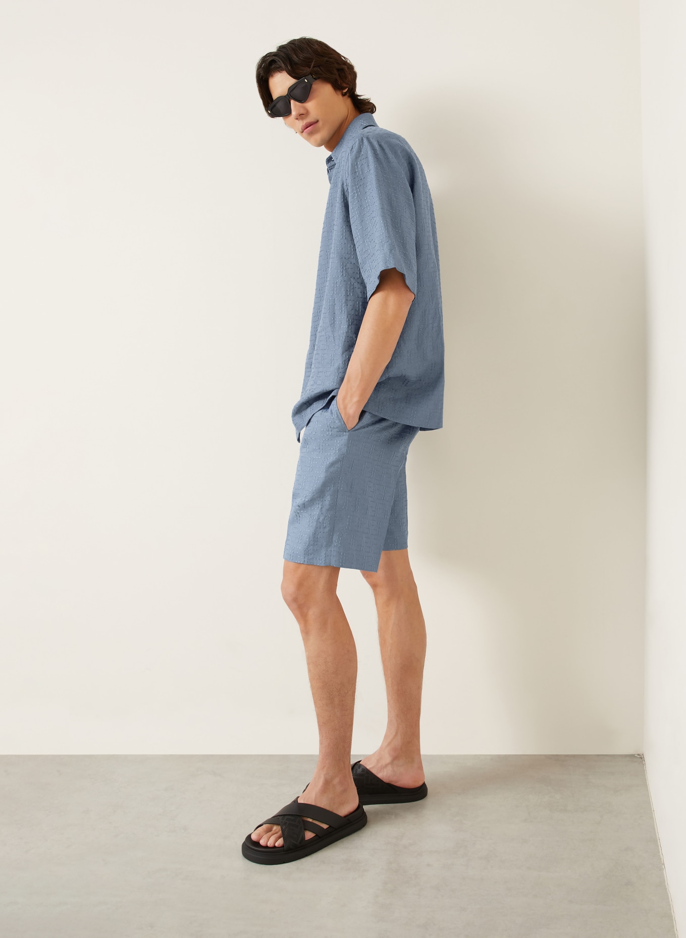 FENDI Leinenshorts: BLAU