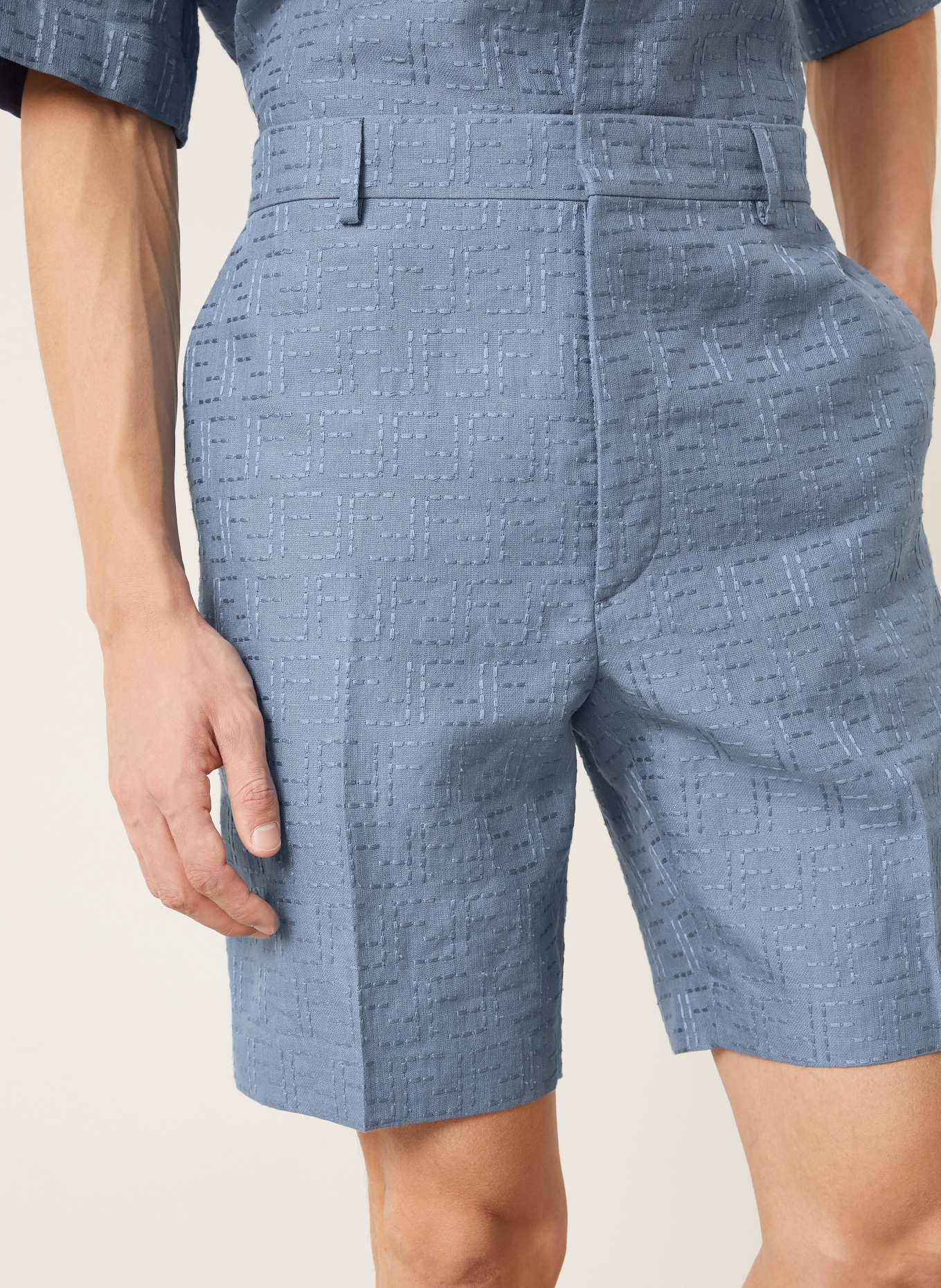 FENDI Leinenshorts: BLAU