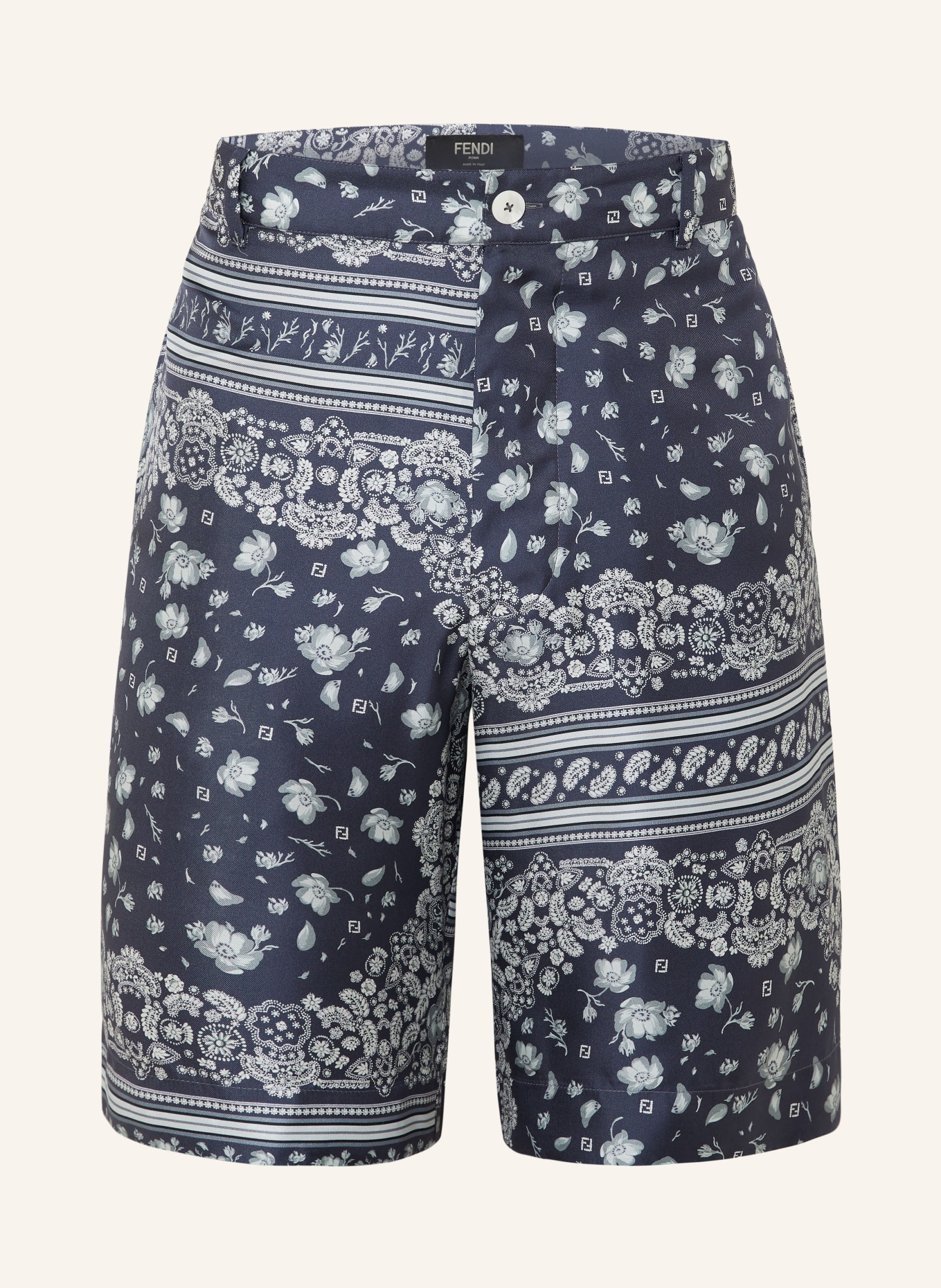 FENDI silk shorts: BLUE / WHITE