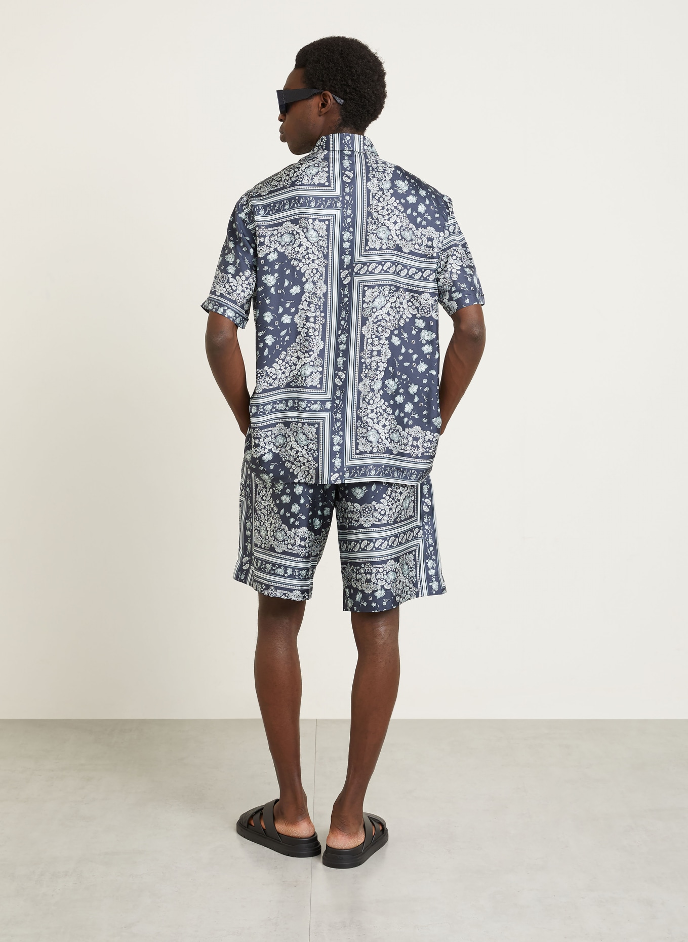 FENDI silk shorts: BLUE / WHITE